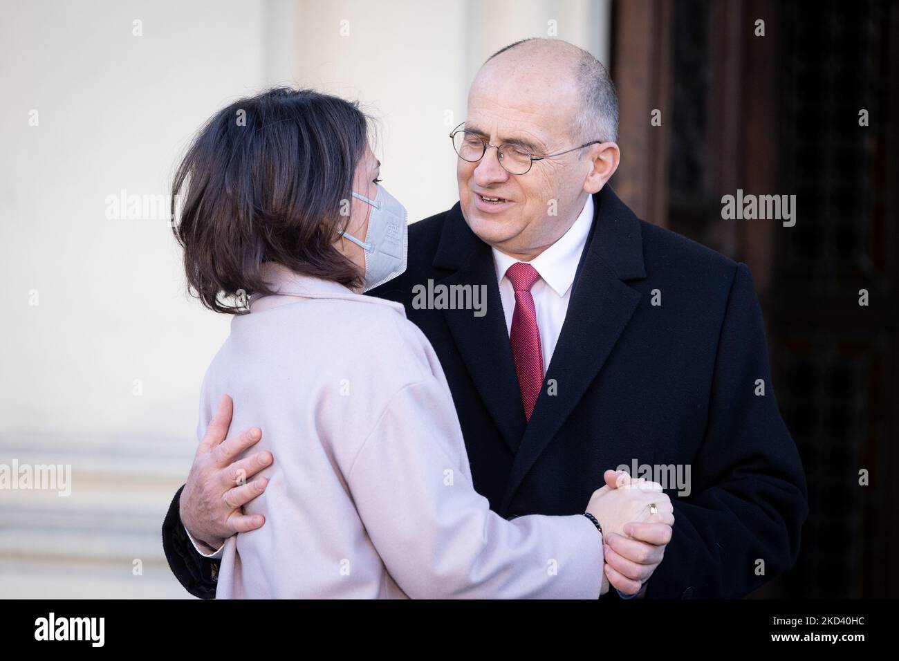 Annalena Baerbock und Zbigniew Rau beim Treffen der Außenminister des ...