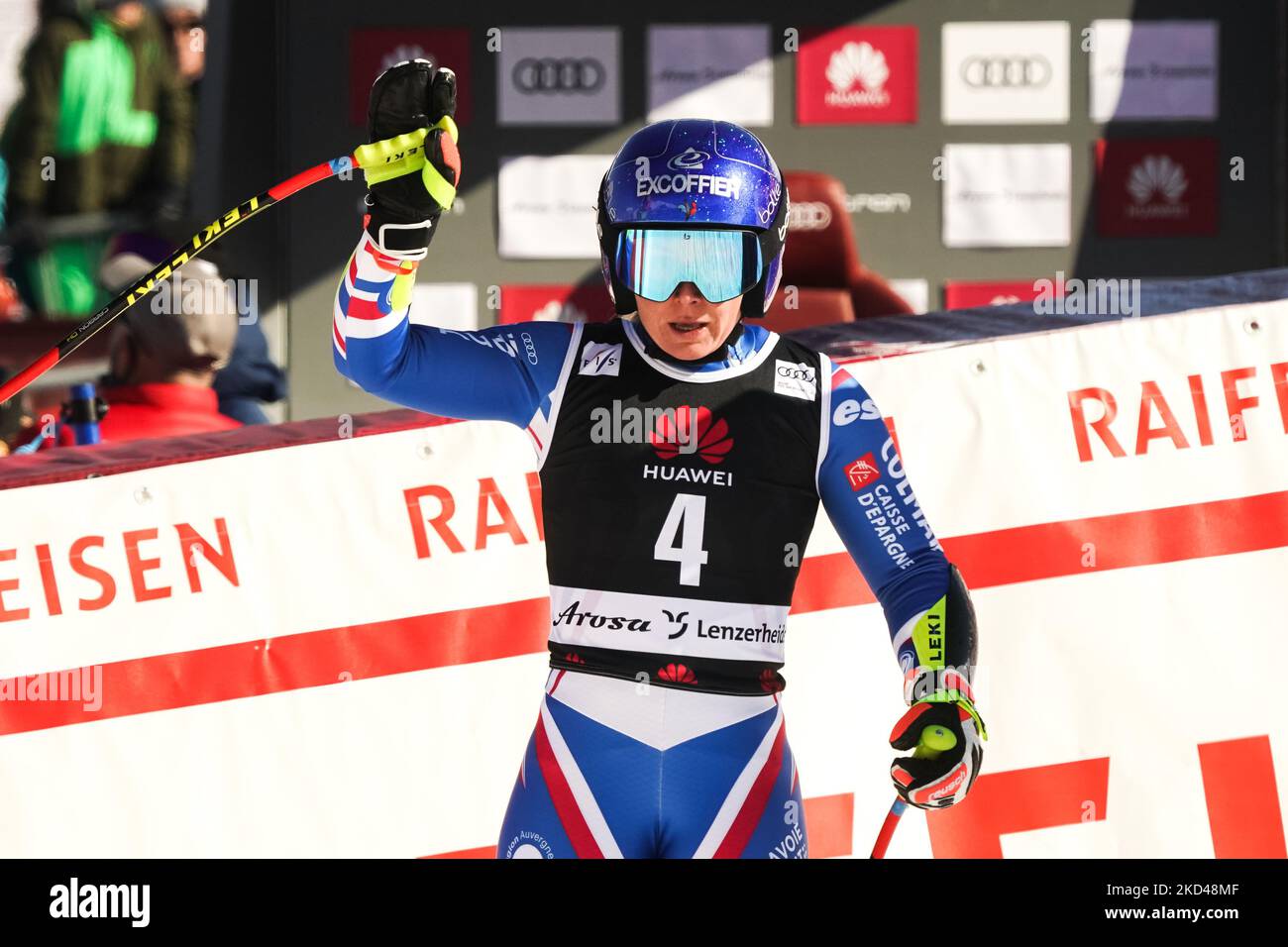 FIS Ski World Cup: Lenzerheide Super G Women, Tessa Worley (Frankreich), am 05. März 2022. (Foto von Jari Pestelacci/JustPictures/LiveMedia/NurPhoto) KEINE VERWENDUNG IN DER SCHWEIZ. Stockfoto