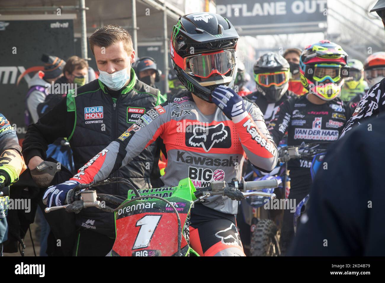 1 DUNCAN Courtney (Big Van World MTX Kawasaki) während der 2022 FIM WMX Motocross-Weltmeisterschaft in Mantova, Italien während der Motocross MXGP von Lombardia (ITA) am 06. März 2022 auf der Tazio Nuvolari-Rennstrecke in Mantova, Italien (Foto: Valerio Origo/LiveMedia/NurPhoto) Stockfoto