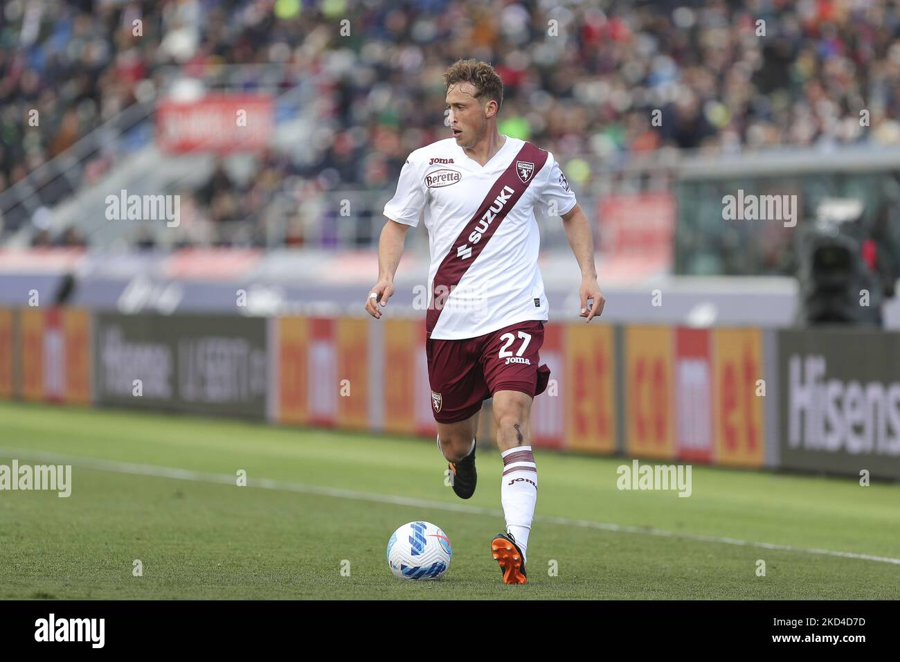 Mergim Vojvoda (Turin) in Aktion während des spiels der italienischen Fußballserie A des FC Bologna gegen den FC Turin am 06. März 2022 im Renato Dall'Ara-Stadion in Bologna, Italien (Foto: Massimiliano Carnabuci/LiveMedia/NurPhoto) Stockfoto