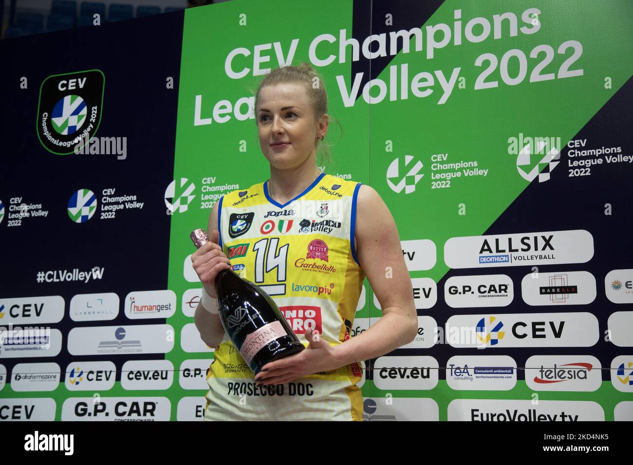 WOLOSZ JOANNA (Imoco Volley Conegliano) MVP das Spiel während des CEV Champions League Frauen-Volleyballspieles Viertelfinale - Vero Volley Monza gegen Carraro Imoco Volley Conegliano am 09. März 2022 in der Arena di Monza in Monza (MB), Italien (Foto by Valerio Origo/LiveMedia/NurPhoto) Stockfoto