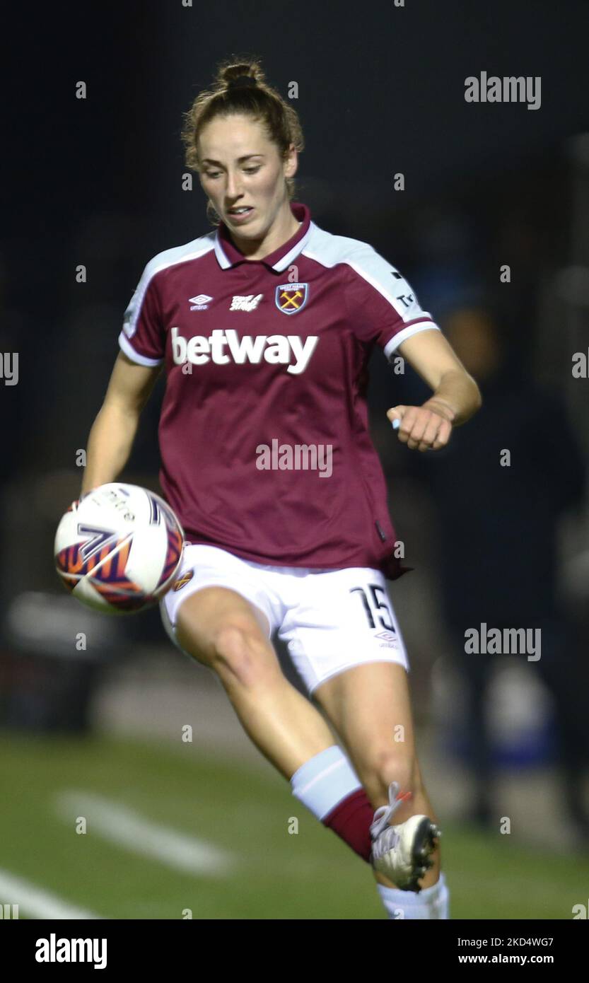 Lucy Parker von West Ham United WFC während des Barclays FA Women's Super League-Spiels zwischen West Ham United Women und Chelsea am 10.. März 2022 im Chigwell Construction Stadium in Dagenham, England (Foto by Action Foto Sport/NurPhoto) Stockfoto