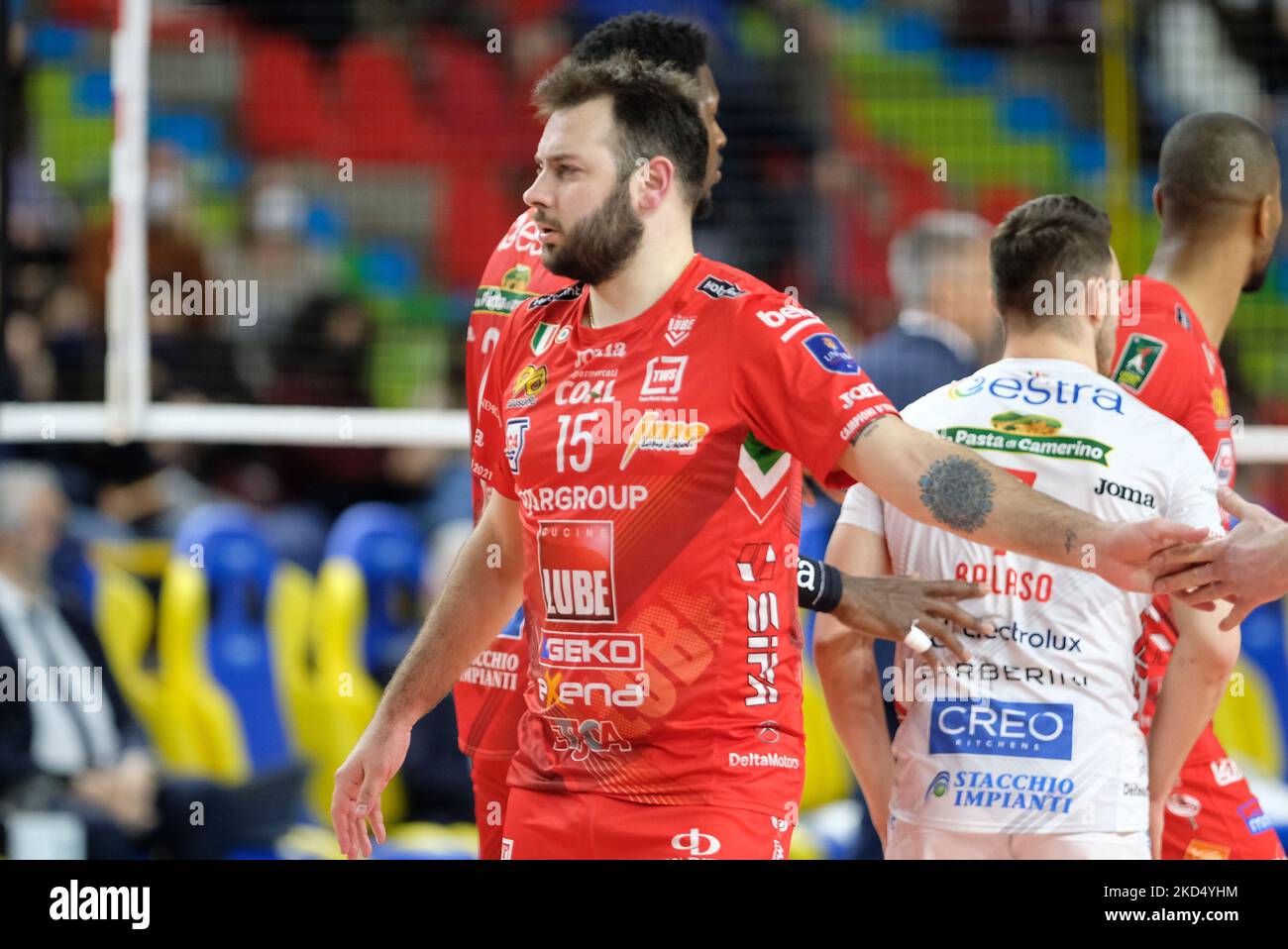 Luciano De Cecco - Cucine Lube Civitanova während der Volleyball Italienischen Serie A Männer Superliga Meisterschaft Verona Volley vs Cucine Lube Civitanova am 12. März 2022 im AGSM Forum in Verona, Italien (Foto von Roberto Tommasini/LiveMedia/NurPhoto) Stockfoto
