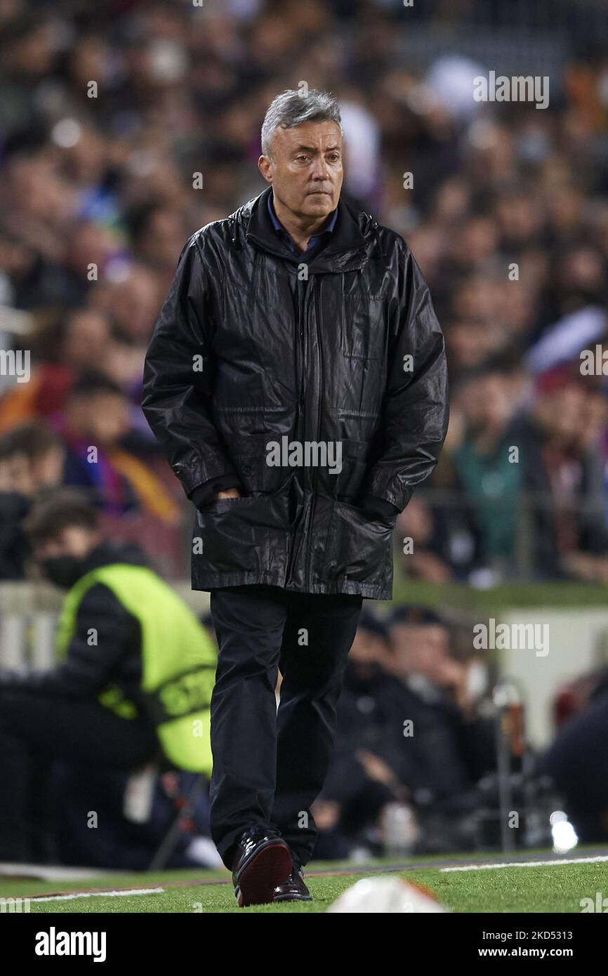 Domenec Torrent Cheftrainer von Galatasaray während der UEFA Europa League Runde von 16 Leg One Spiel zwischen dem FC Barcelona und Galatasaray im Camp Nou am 10. März 2022 in Barcelona, Spanien. (Foto von Jose Breton/Pics Action/NurPhoto) Stockfoto
