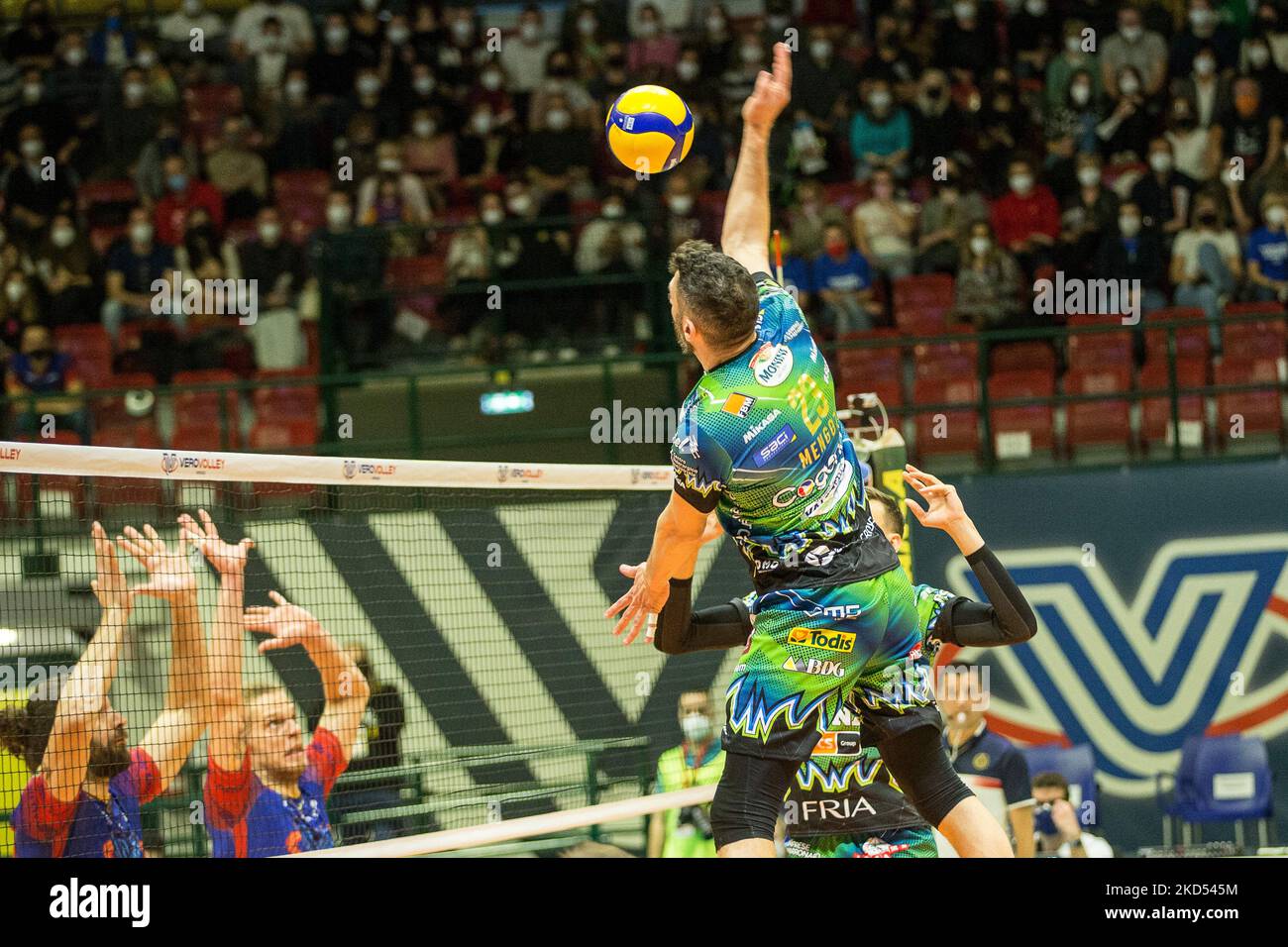 Stefano Mengozzi (SIR Safety Perugia) während der Volleyball Italienischen Serie A Männer Superliga Meisterschaft Vero Volley Monza gegen Sir Safety Conad Perugia am 13. März 2022 in der Arena di Monza in Monza, Italien (Foto: Valerio Origo/LiveMedia/NurPhoto) Stockfoto