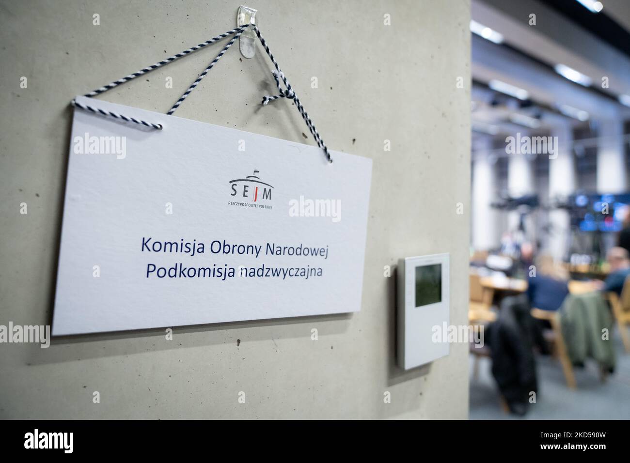 Nationales Verteidigungskomitee während der Sitzung des Sejm (Unterhauses des polnischen Parlaments) 50. in Warschau, Polen, am 8. März 2022 (Foto: Mateusz Wlodarczyk/NurPhoto) Stockfoto