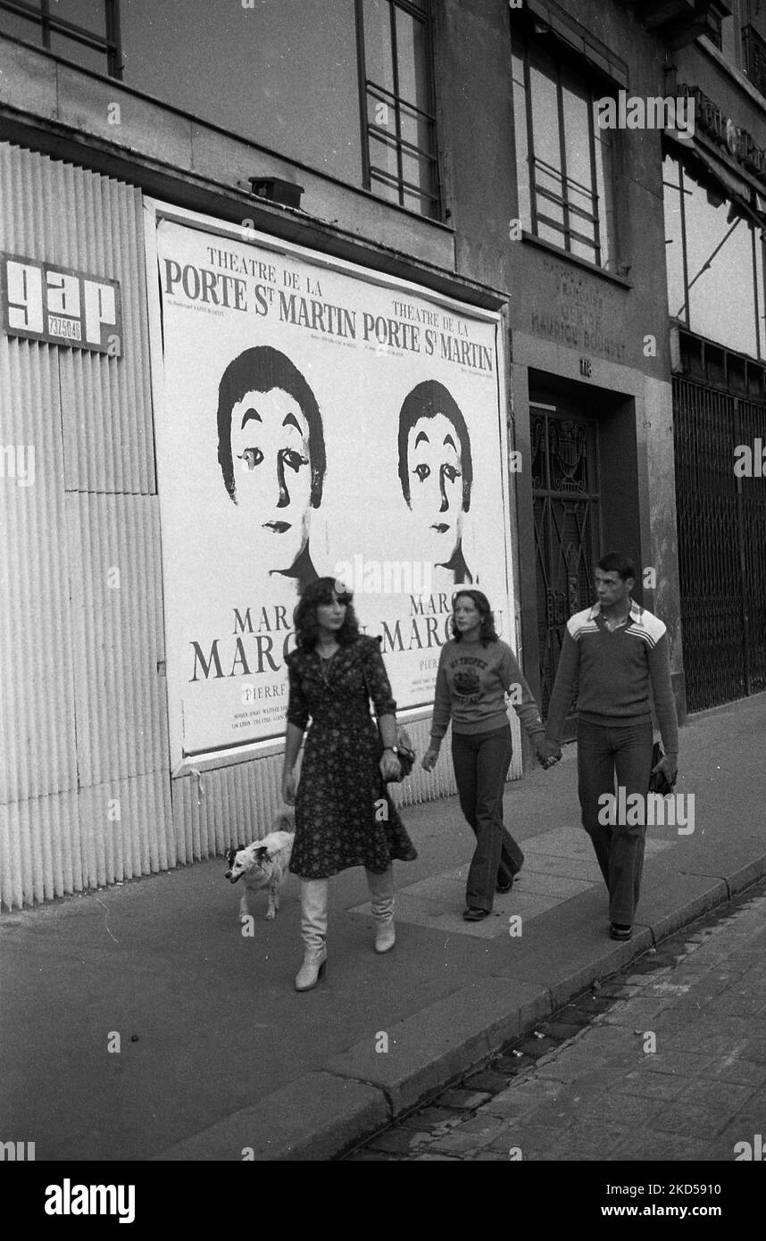 Paris, Frankreich, Straßenszenen, Tourismus, Marcel Marceau Poster Stockfoto