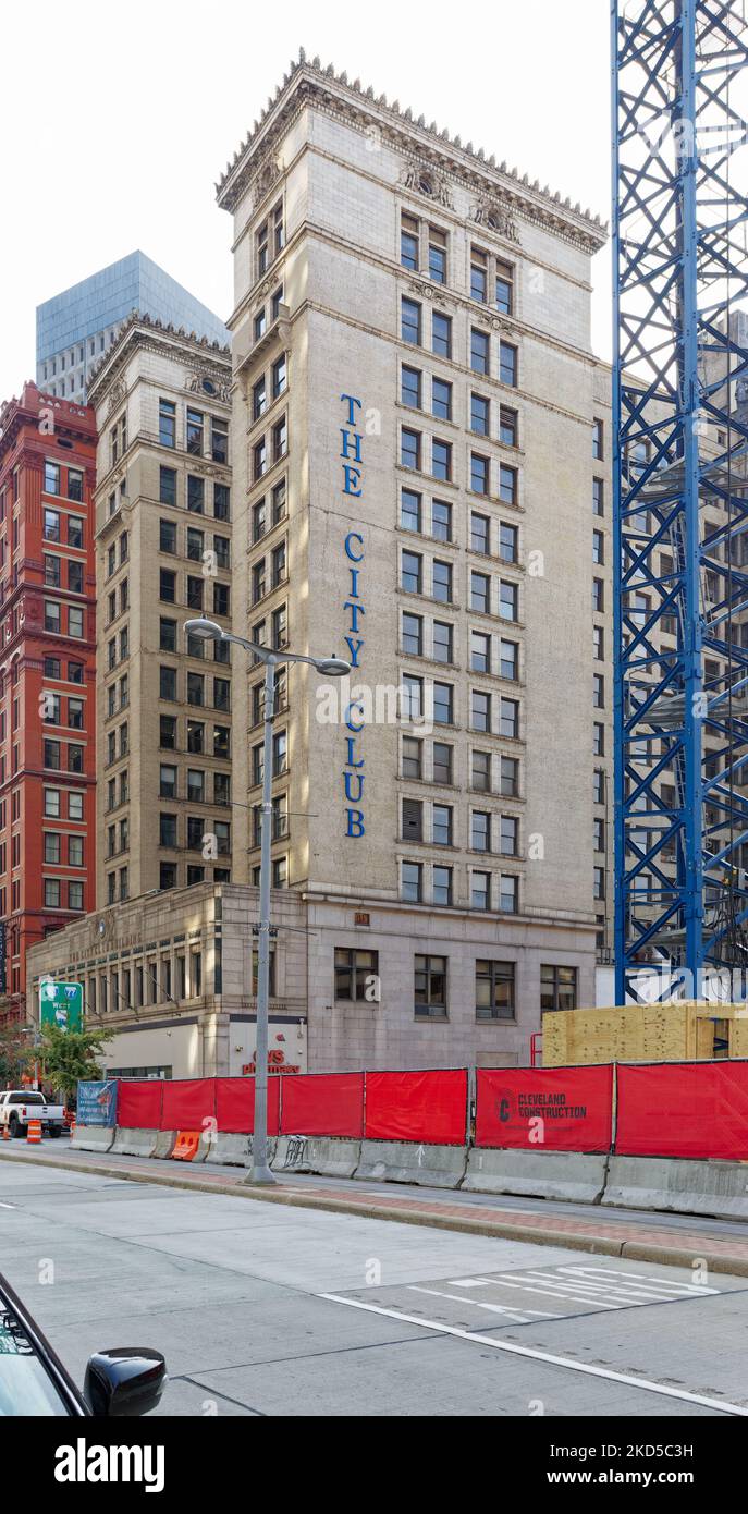 Das City Club Building beherbergte ursprünglich Citizens Savings and Trust. Das 1903-stöckige Hochhaus verfügt über Veranstaltungsflächen in den unteren Etagen. Stockfoto