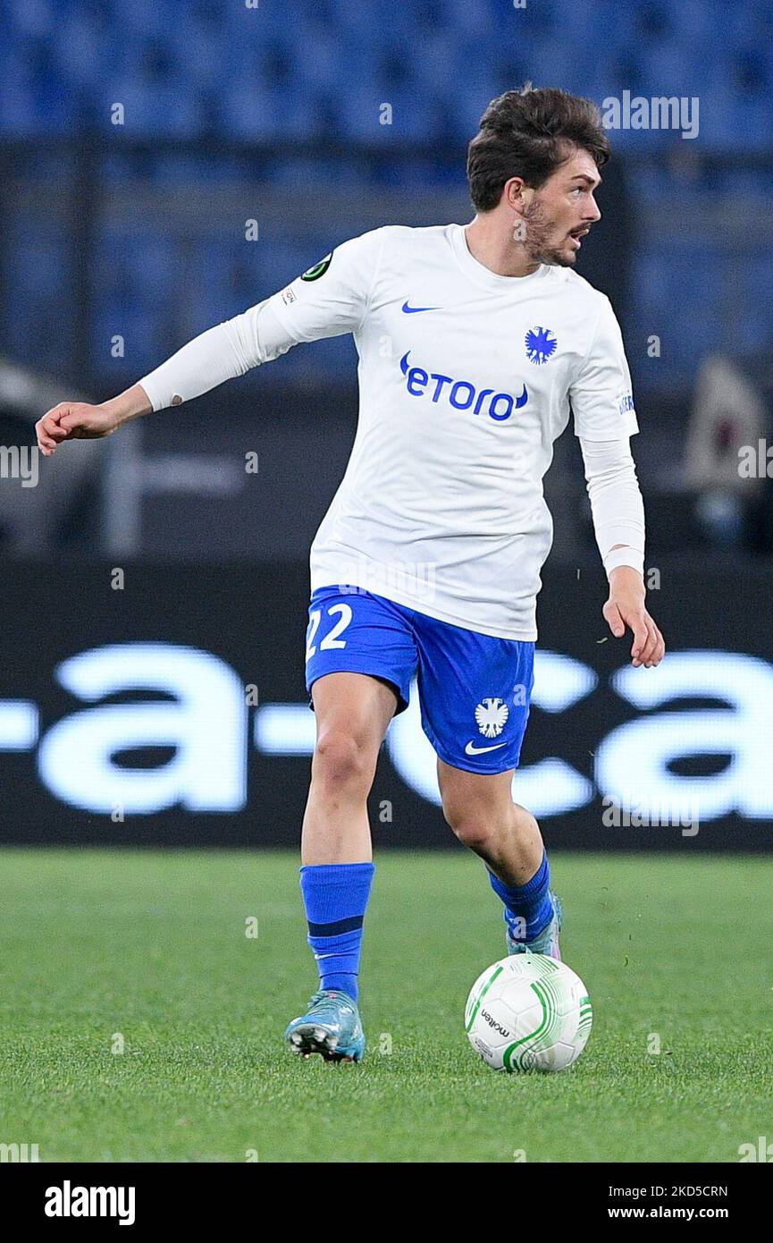 Toni Domgjoni vom SBV Vitesse während der UEFA Conference League beim 16 Second Leg Spiel zwischen AS Roma und SBV Vitesse im Stadio Olimpico, Rom, Italien am 17. März 2022. (Foto von Giuseppe Maffia/NurPhoto) Stockfoto