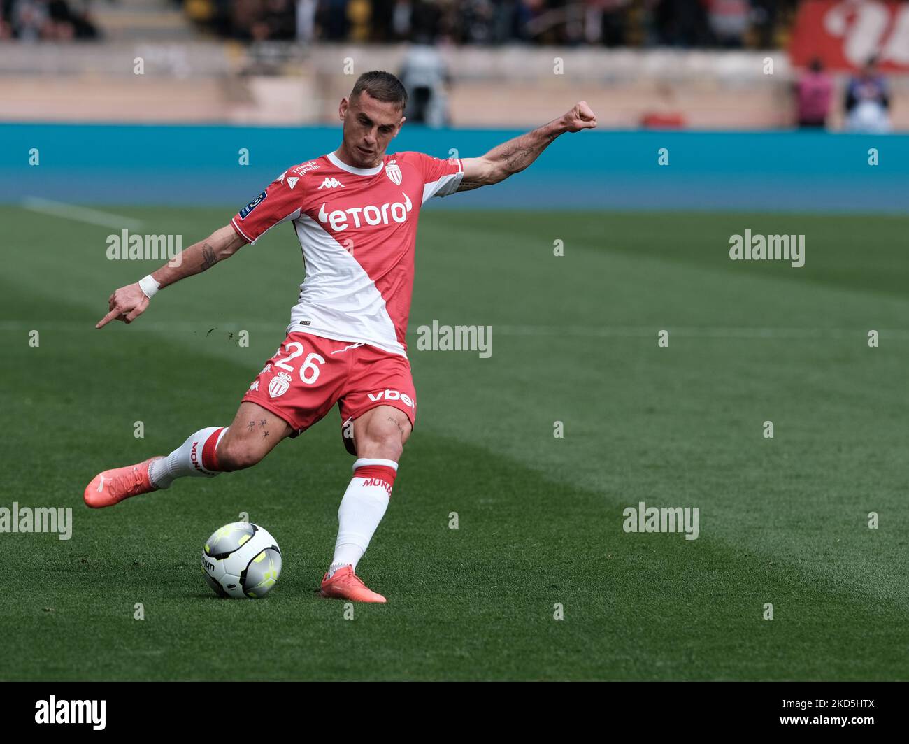 Ruben Aguilar während des Ligue 1-Spiels zwischen Monaco und Paris Saint Germain in Monaco am 20. März 2022 (Foto: Loris Roselli/NurPhoto) Stockfoto