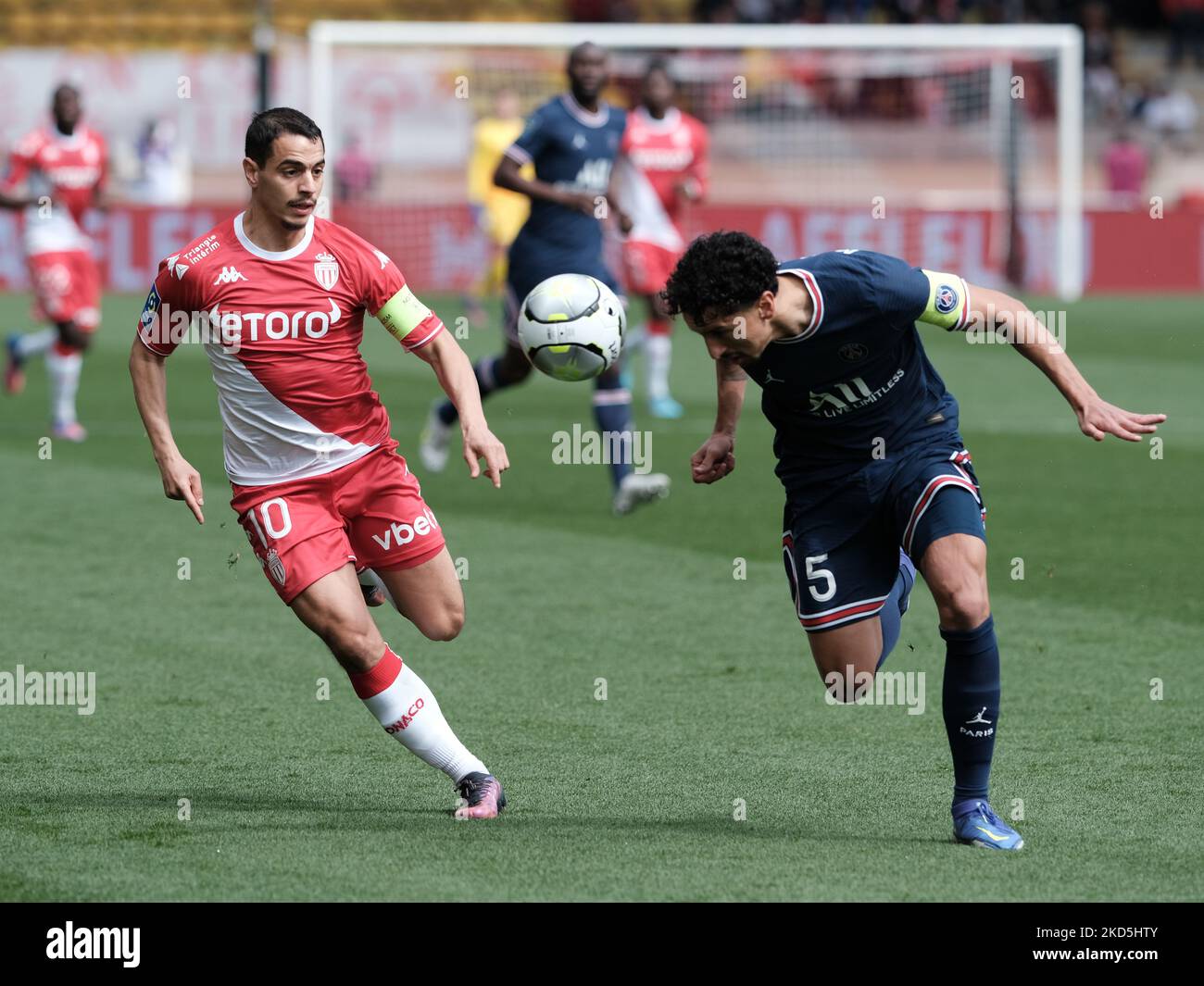 Marquinhos während des Ligue 1-Spiels zwischen Monaco und Paris Saint Germain in Monaco, am 20. März 2022 (Foto: Loris Roselli/NurPhoto) Stockfoto