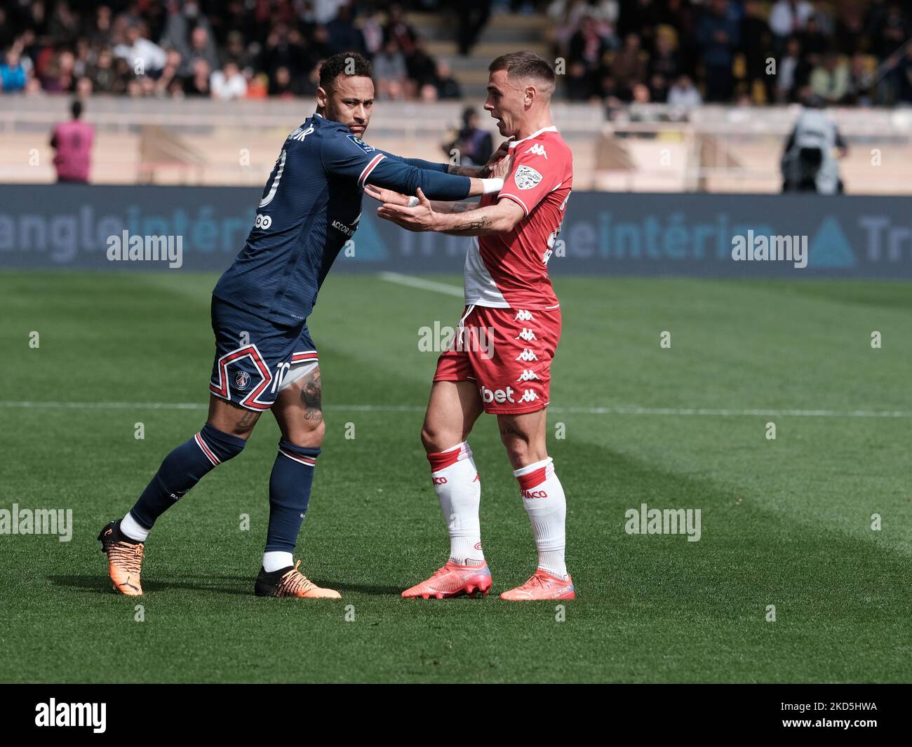 Neymar während des Ligue 1-Spiels zwischen Monaco und Paris Saint Germain in Monaco, am 20. März 2022 (Foto: Loris Roselli/NurPhoto) Stockfoto