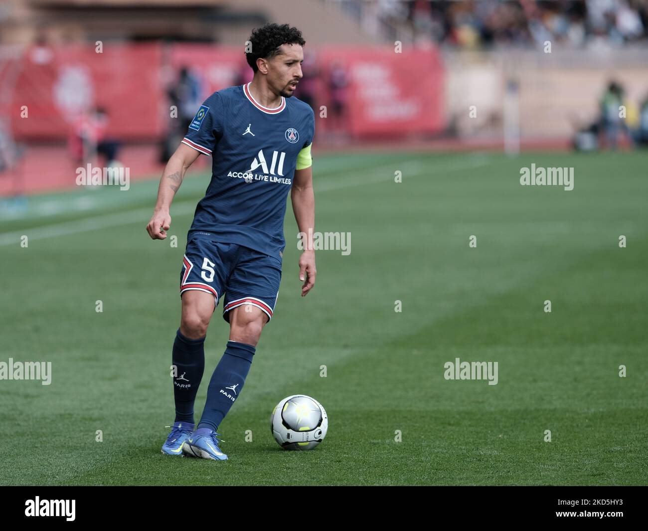 Marquinhos während des Ligue 1-Spiels zwischen Monaco und Paris Saint Germain in Monaco, am 20. März 2022 (Foto: Loris Roselli/NurPhoto) Stockfoto