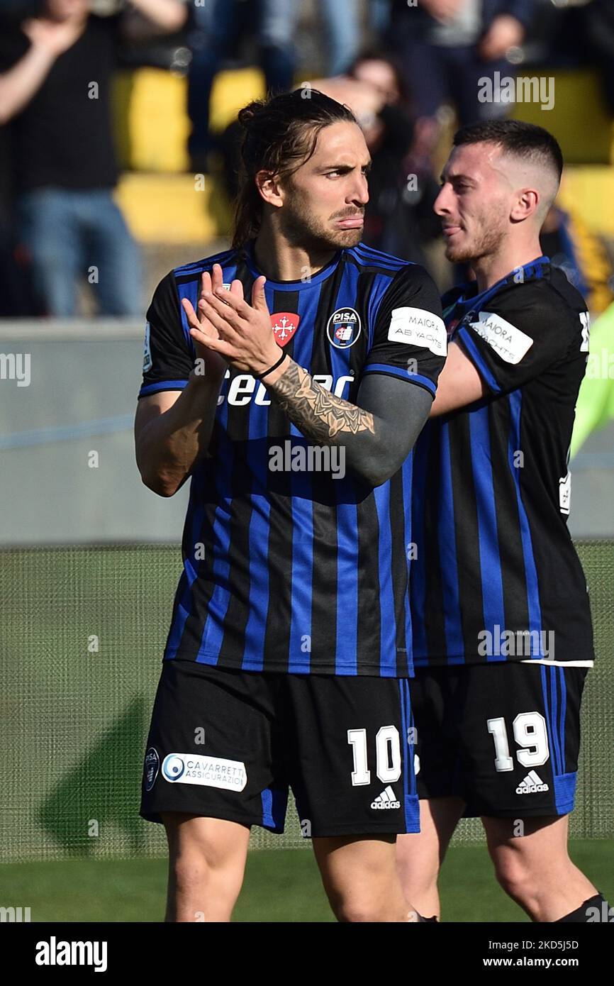 Ernesto Torregrossa (Pisa) während des Spiels der italienischen Fußball-Serie B AC Pisa gegen AS Cittadella am 20. März 2022 in der Arena Garibaldi in Pisa, Italien (Foto: Gabriele Masotti/LiveMedia/NurPhoto) Stockfoto