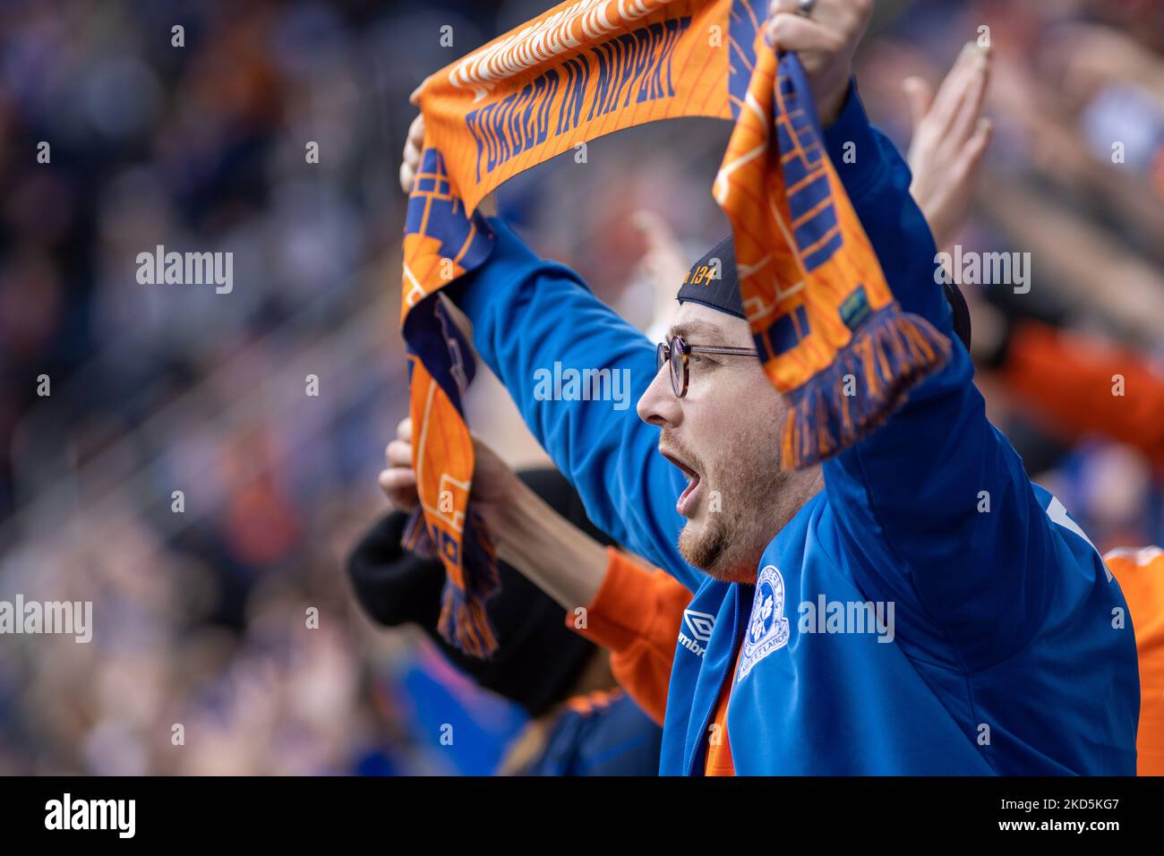 Während eines Fußballspiels der Major League zwischen dem FC Cincinnati und Inter Miami im TQL Stadium in Cincinnati, Ohio. Samstag, 19. März 2022. FC Cincinnati besiegte Inter Miami FC 3-1. (Foto von Jason Whitman/NurPhoto) Stockfoto