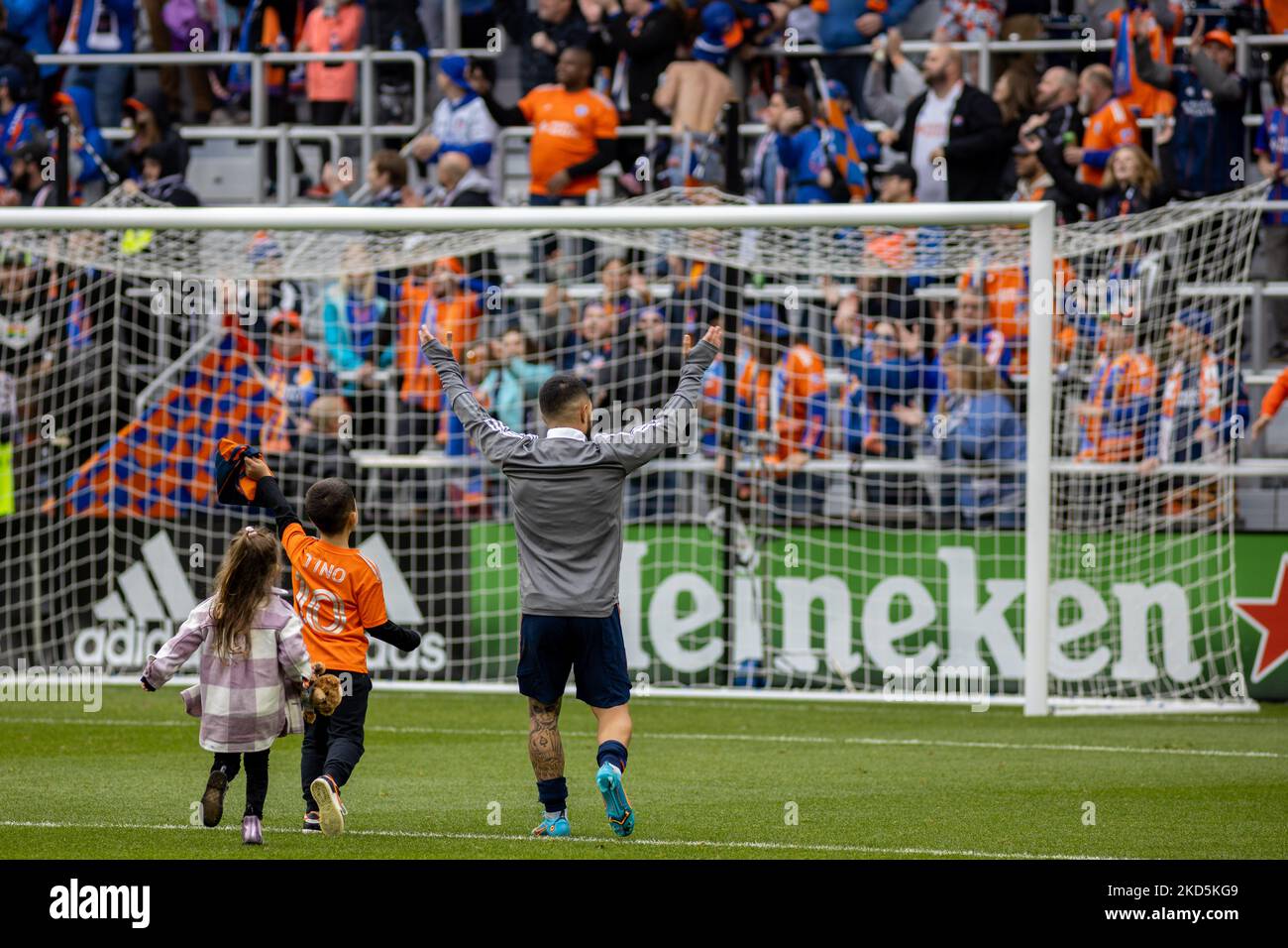 Während eines Fußballspiels der Major League zwischen dem FC Cincinnati und Inter Miami im TQL Stadium in Cincinnati, Ohio. Samstag, 19. März 2022. FC Cincinnati besiegte Inter Miami FC 3-1. (Foto von Jason Whitman/NurPhoto) Stockfoto