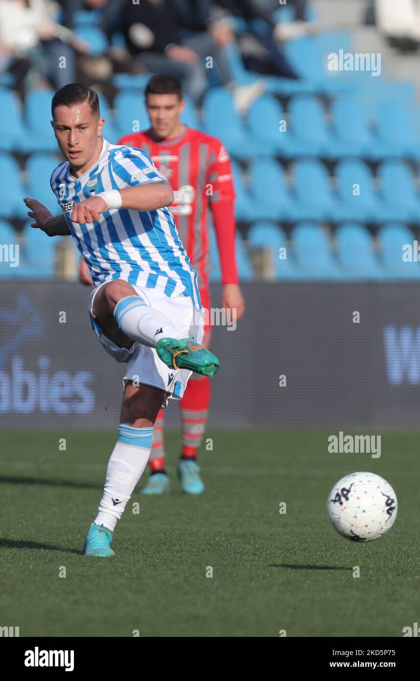 Salvatore Esposito (Spal) während der italienischen Fußball-Liga BKT 2021/2022 Spal vs. Usa Cremonese im Paolo Mazza Stadion, Ferrara, Italien, 19. März 2022 (Foto: Corrispondente Bologna/LiveMedia/NurPhoto) Stockfoto