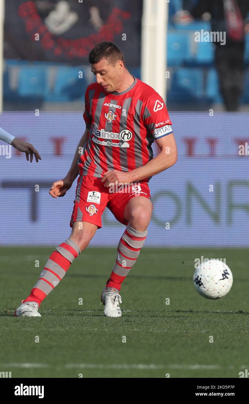 Daniel Ciofani (usa Cremonese) während der italienischen Fußball-Liga BKT 2021/2022 Spal vs. Usa Cremonese im Paolo Mazza Stadion, Ferrara, Italien, 19. März 2022 (Foto: Corrispondente Bologna/LiveMedia/NurPhoto) Stockfoto