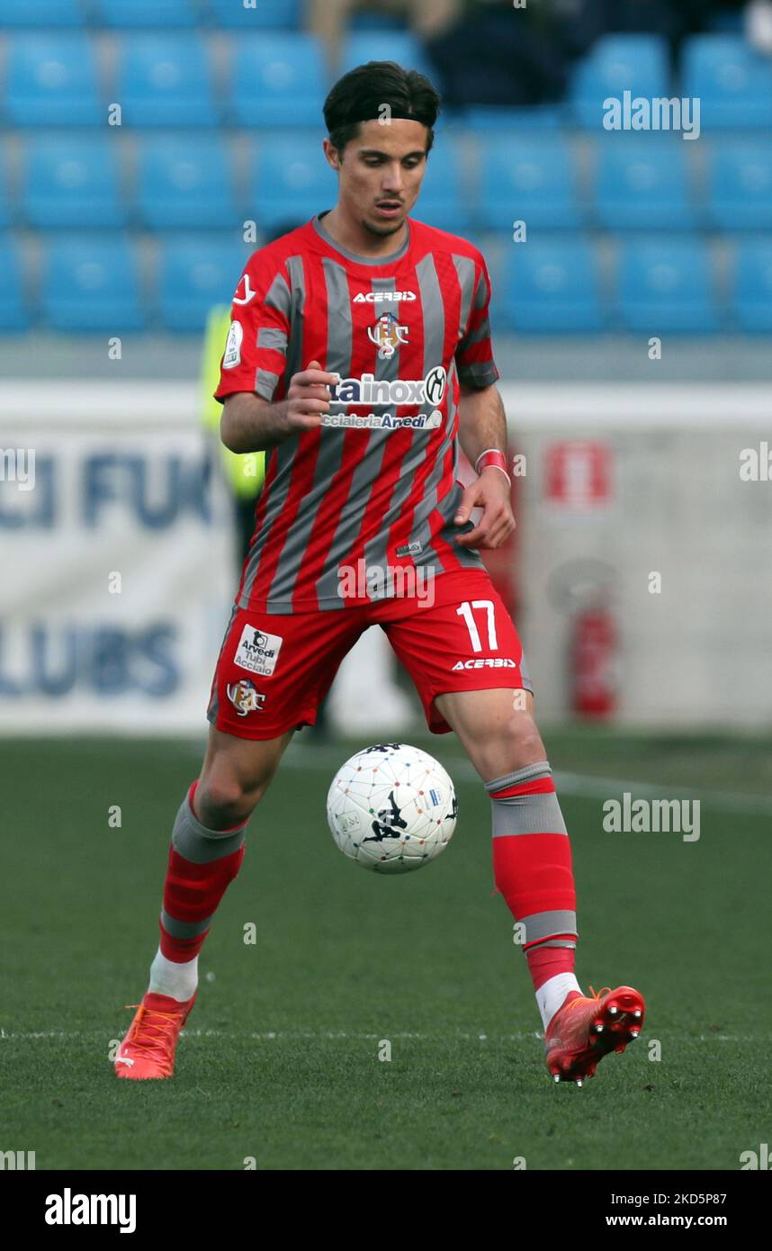 Leonardo Sernicola (usa Cremonese) während der italienischen Fußball-Liga BKT 2021/2022 Spal vs. Usa Cremonese im Paolo Mazza Stadion, Ferrara, Italien, 19. März 2022 (Foto: Corrispondente Bologna/LiveMedia/NurPhoto) Stockfoto