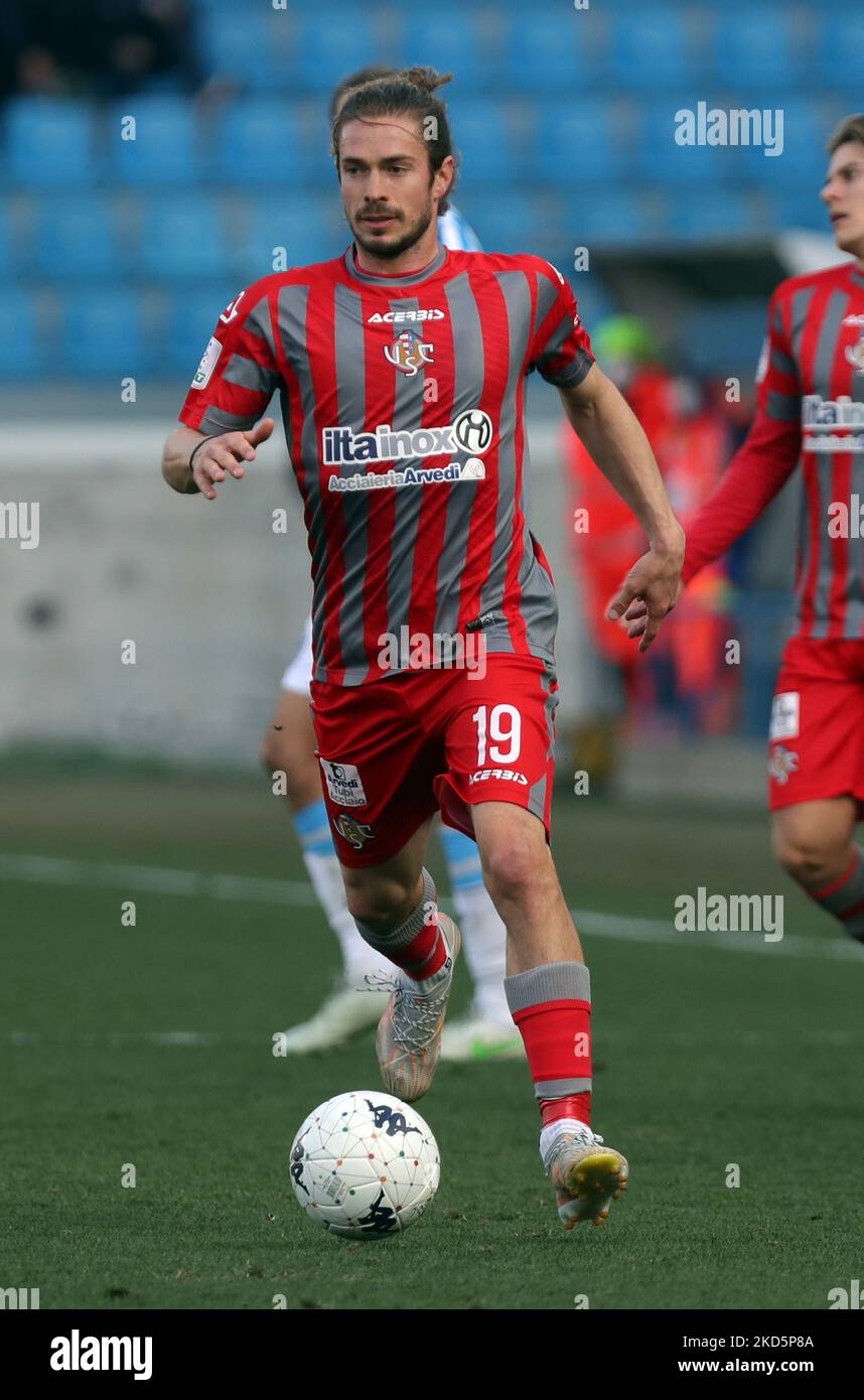 Michele Castagnetti (usa Cremonese) während der italienischen Fußball-Liga BKT 2021/2022 Spal vs. Usa Cremonese im Paolo Mazza Stadion, Ferrara, Italien, 19. März 2022 - Foto: Stringerduring the Ital Football Championship League BKT 2021/2022 Spal vs. Usa Cremonese im Paolo Mazza Stadion, Ferrara, Italien, 19. März 2022 - Foto: Stringer&#XA; (Foto von Corrispondente Bologna/LiveMedia/NurPhoto) Stockfoto