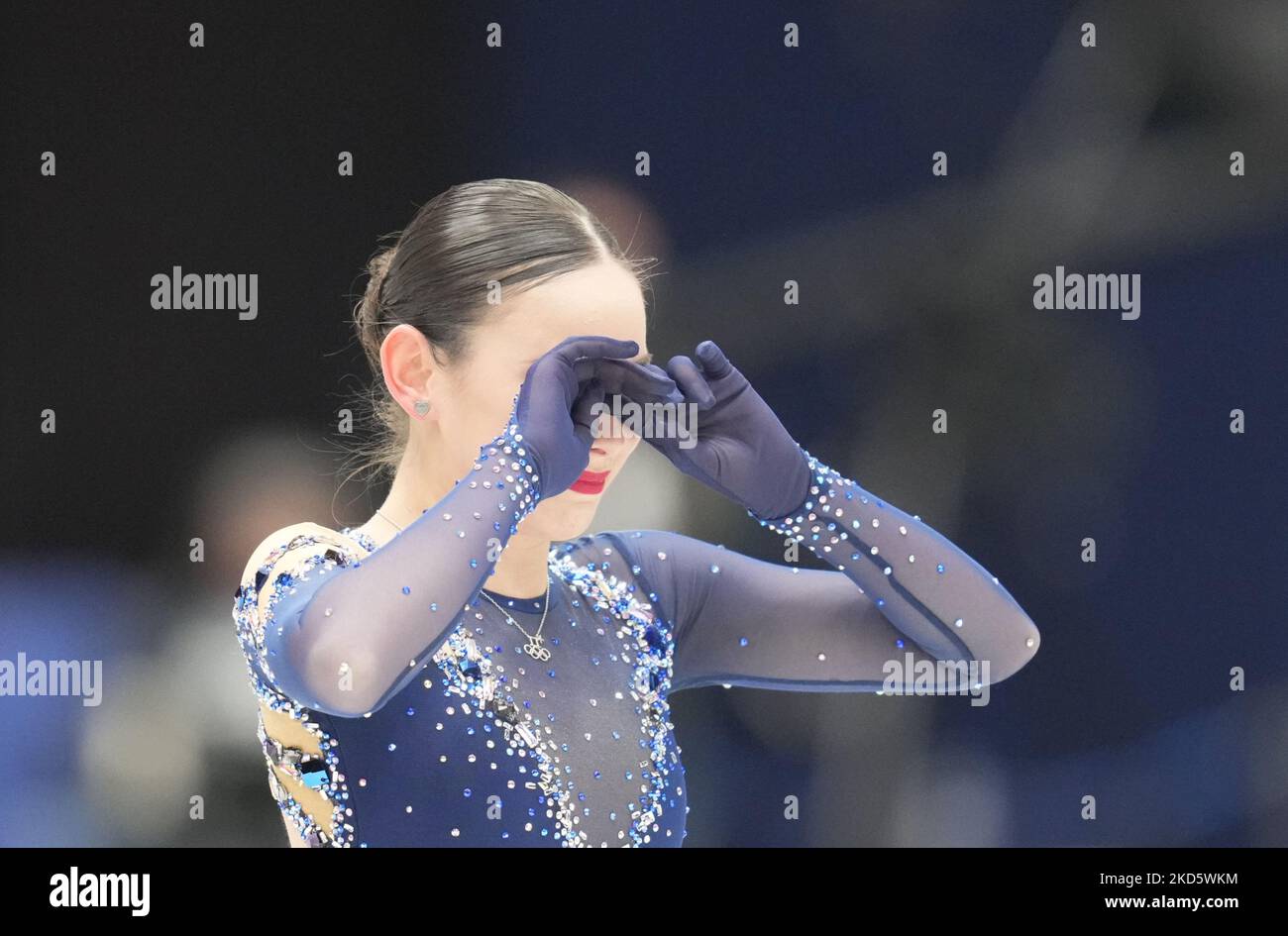 Kailani Craine aus Australien während des Women's Short Program, in der Sud de France Arena, Montpellier, Frankreich, am 23. März 2022. (Foto von Ulrik Pedersen/NurPhoto) Stockfoto