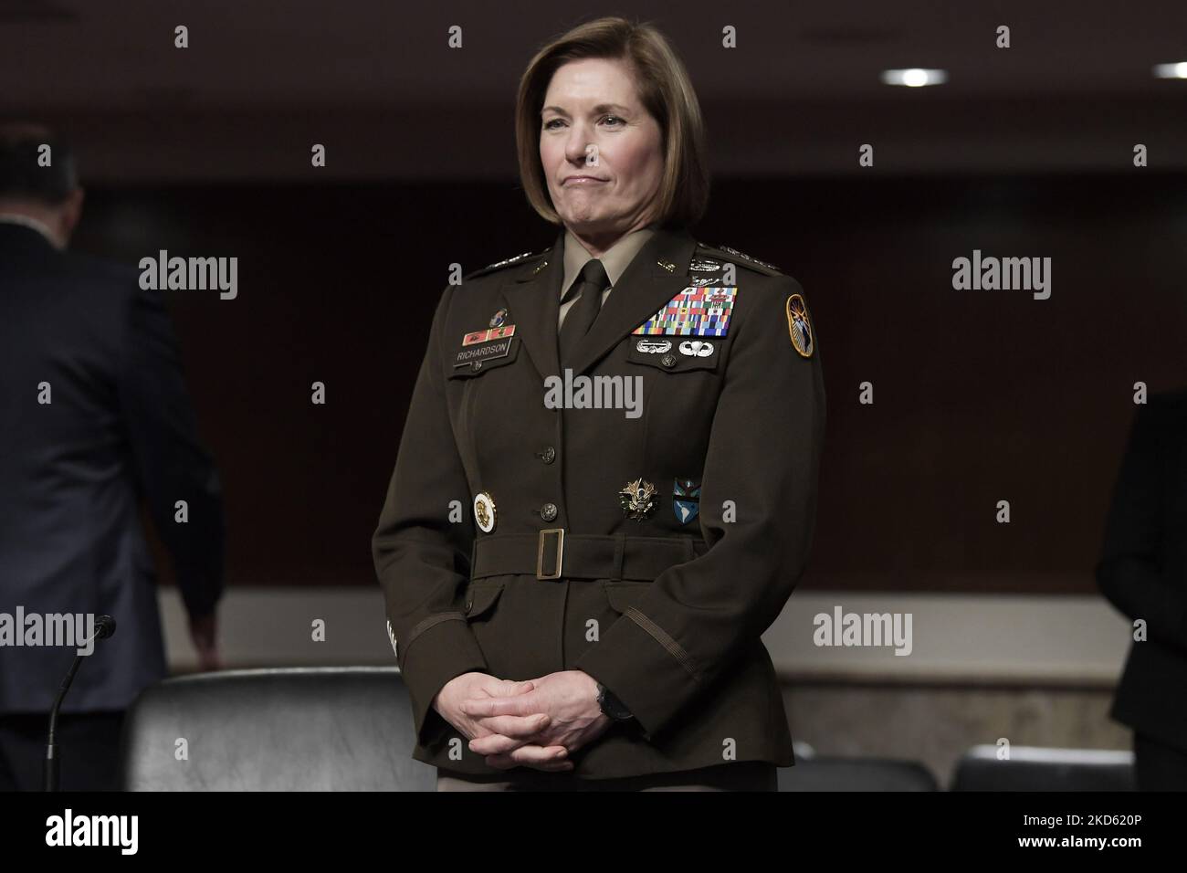 US Southern Command, Gn Laura Richardson während einer Anhörung zur Untersuchung der Haltung des United States Northern Command und des United States Southern Command, heute am 24. März 2022 im Dirksen Senat/Capitol Hill in Washington DC, USA. (Foto von Lenin Nolly/NurPhoto) Stockfoto