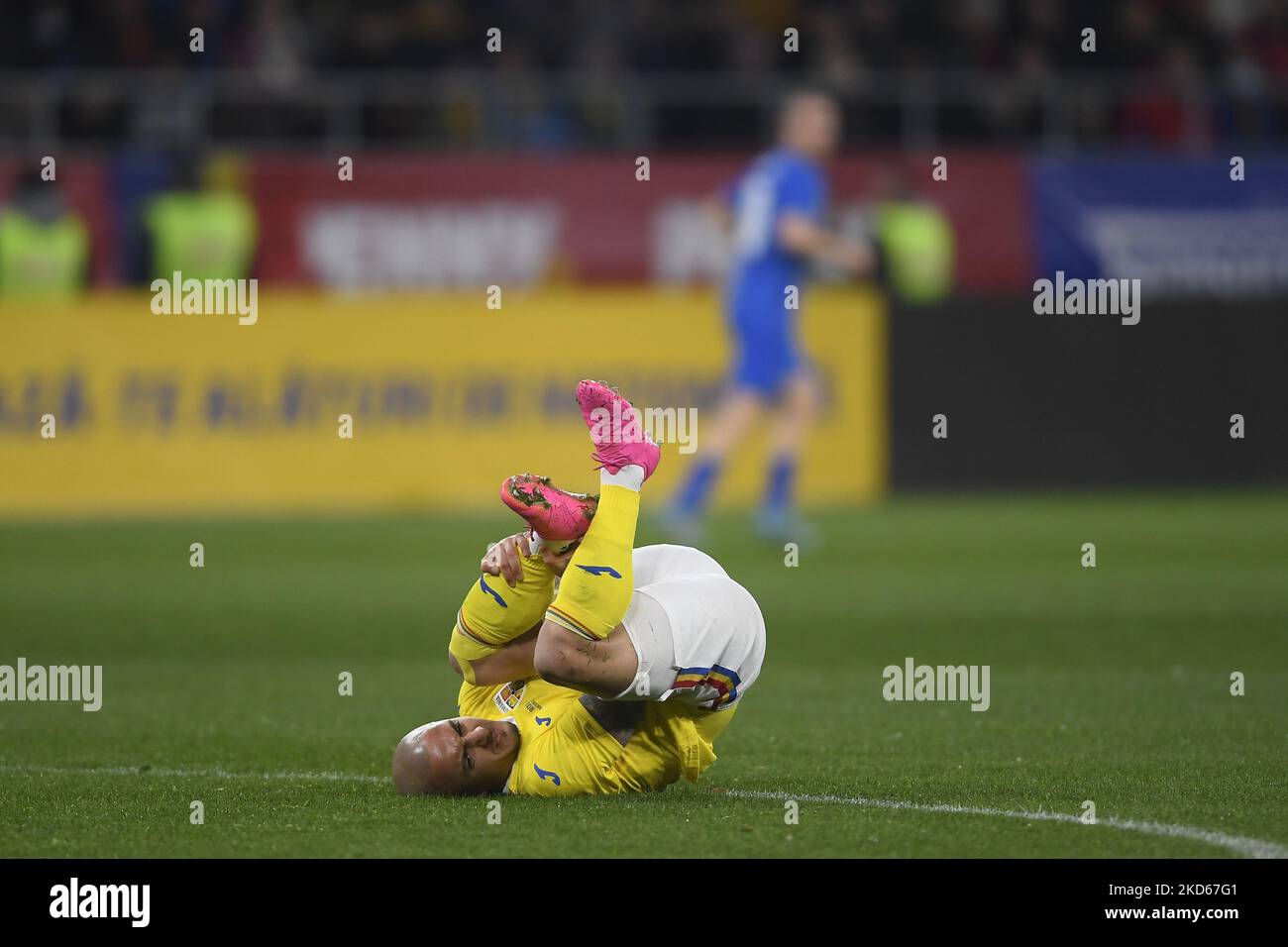 Ionut Mitrita im Einsatz beim internationalen Freundschaftsspiel zwischen Rumänien und Griechenland im Stadion Steaua am 25. März 2022 in Bukarest, Rumänien. (Foto von Alex Nicodim/NurPhoto) Stockfoto