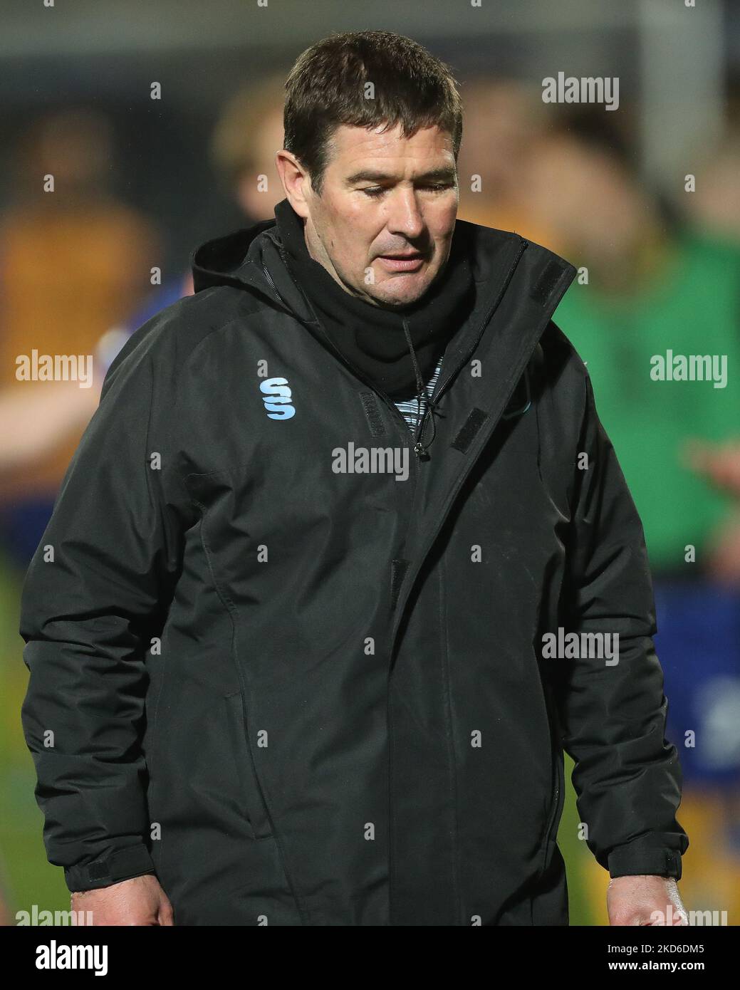 Mansfield Town Manager Nigel Clough während des Sky Bet League 2-Spiels zwischen Hartlepool United und Mansfield Town am Dienstag, den 29.. März 2022 im Victoria Park, Hartlepool. (Foto von Mark Fletcher/MI News/NurPhoto) Stockfoto