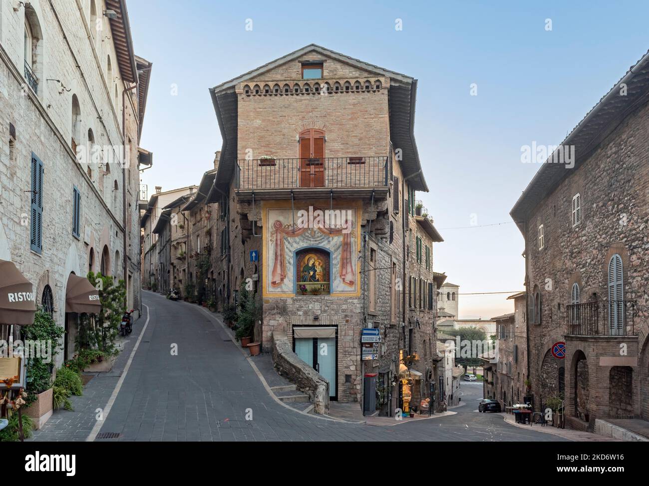 Piazzetta Ruggero Bonghi, Assisi, Umbrien, Italien Stockfoto