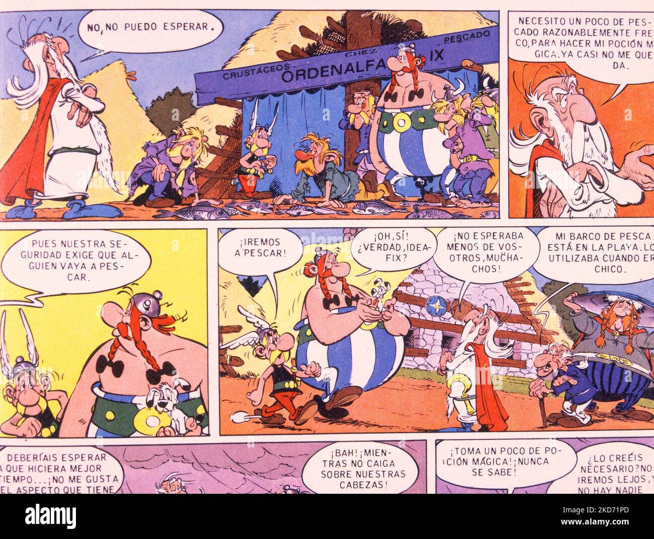 PAGE DE UN COMIC DE ASTÉRIX Y OBELIX. Autor ALBERT UDERZO (19272020