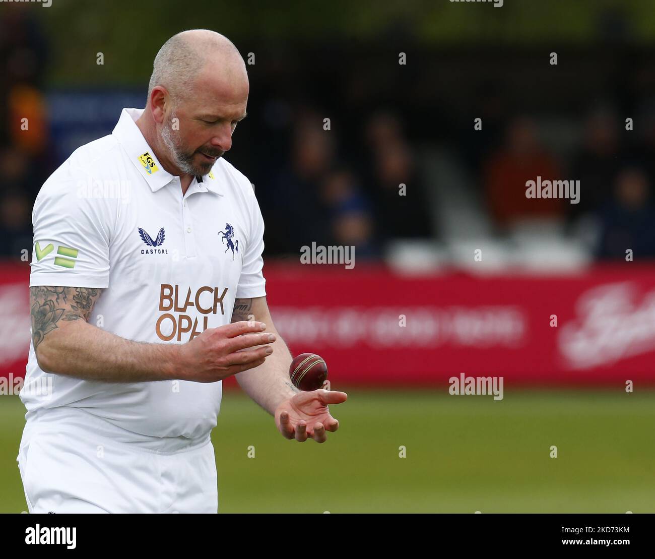Darren Stevens von Kent CCC während der County Championship - Division One (Tag 1 von 4) zwischen Essex CCC und Kent CCC am 07.. April 2022 auf dem Cloud County Ground, Chelmsford (Foto von Action Foto Sport/NurPhoto) Stockfoto
