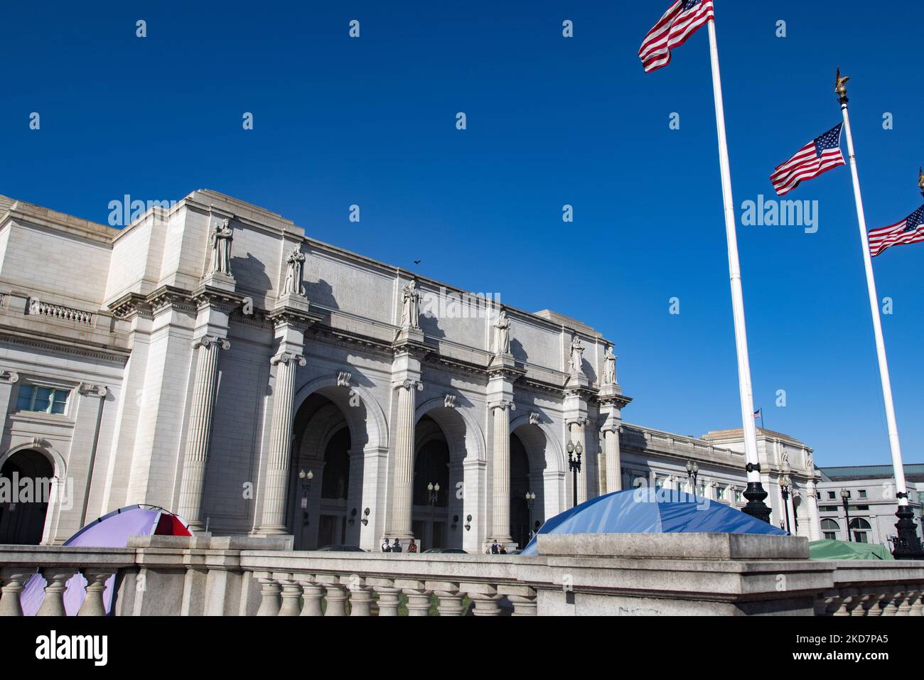 Am 15. April 2022 wird die Union Station in Washington, D.C. gesehen, da die Nachrichten vergehen, dass Amtrak versuchen wird, den zweitgrößten Verkehrsknotenpunkt des Landes über Eminent Domain zu kontrollieren (Foto: Bryan Olin Dozier/NurPhoto) Stockfoto