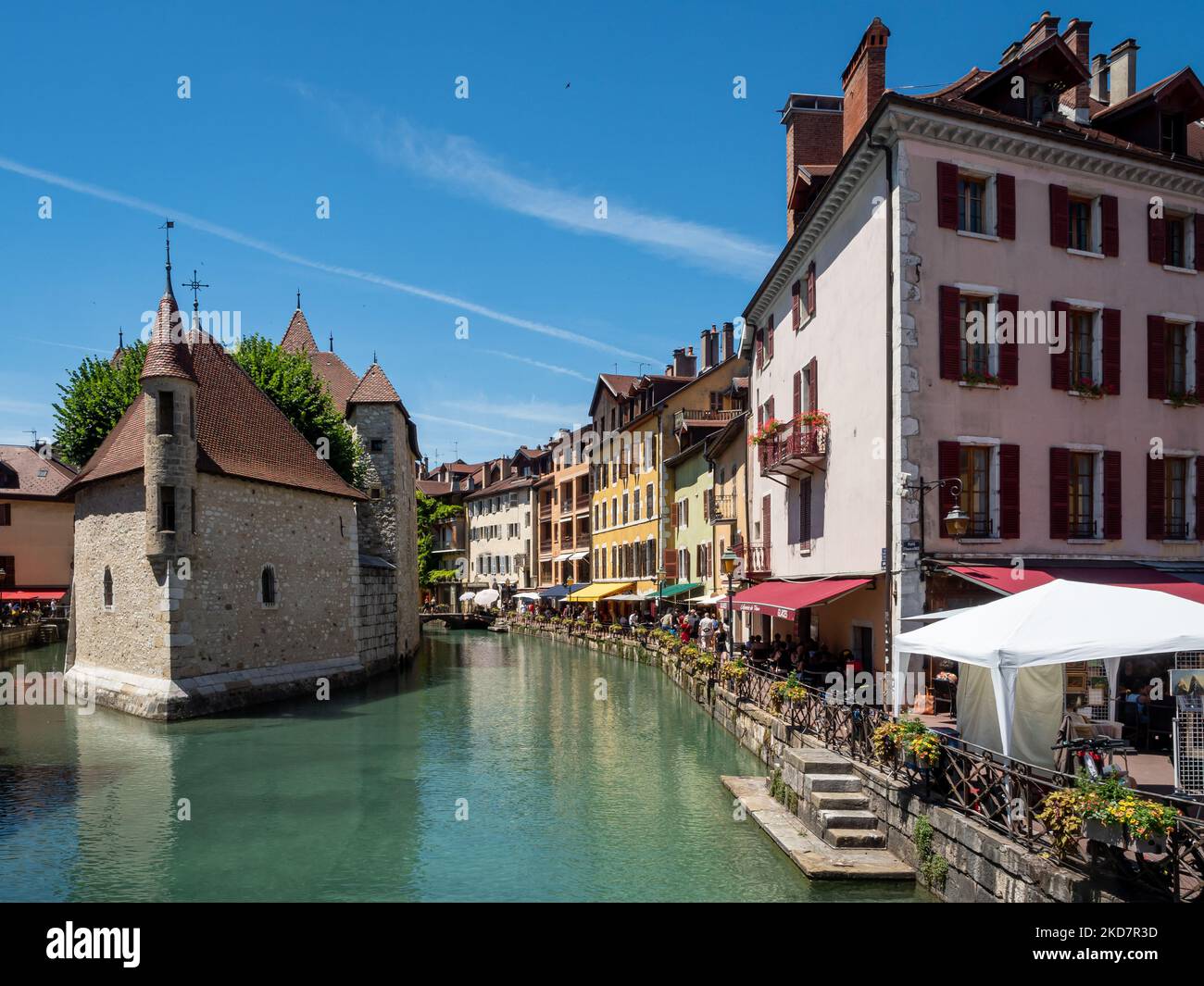 Blick auf den Palais de l'Ile in der Innenstadt von Annecy, Haute-Savoie, Fance Stockfoto