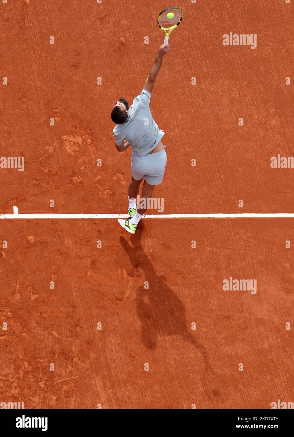 Benoit Paire während des Spiels gegen Soonwoo Kwon, das dem Barcelona Open Banc Sabadell Tennisturnier 69. Conde de Godo Trophy entspricht, am 18.. April 2022 in Barcelona. (Foto von Joan Valls/Urbanandsport/NurPhoto) Stockfoto