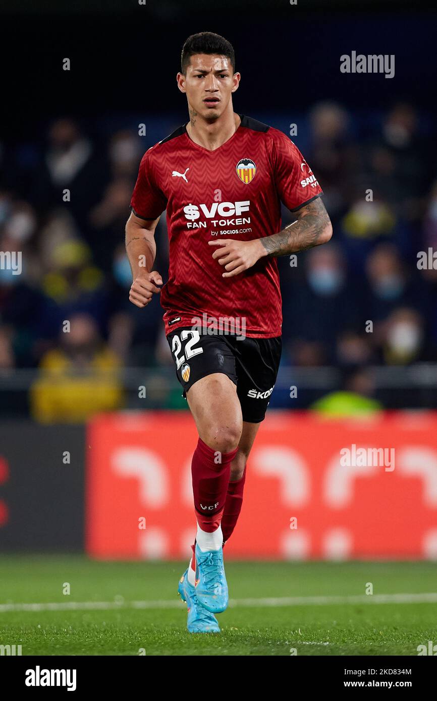 Marcos Andre von Valencia CF in Aktion beim La Liga Santander Spiel zwischen Villarreal CF und Valencia CF im Estadio de la Ceramica, 19. April 2022, Villarreal, Spanien. (Foto von David Aliaga/NurPhoto) Stockfoto