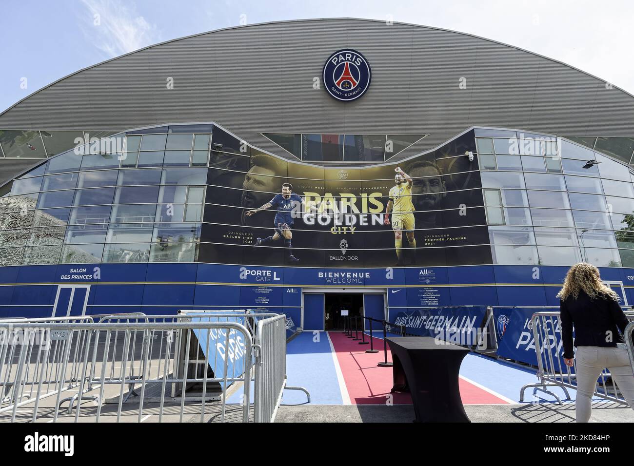 Eingang des Stadions „Parc des Princes“ des Fußballclubs Paris Saint-Germain (PSG), Anführer der französischen Liga 1 - 20. April 2022, Paris (Foto: Daniel Pier/NurPhoto) Stockfoto