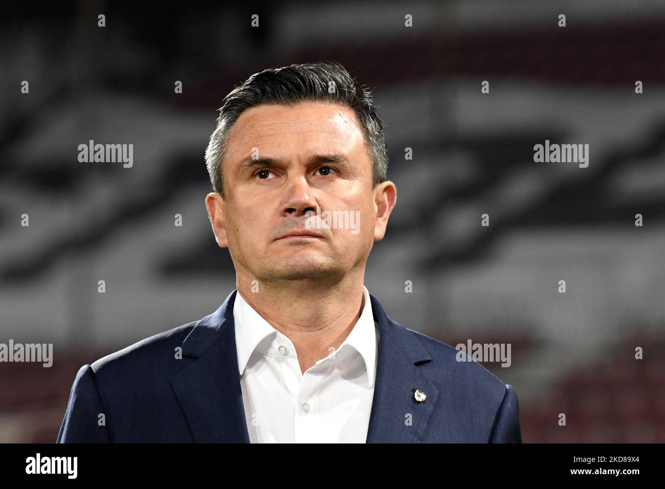 Porträt des Präsidenten von CFR Cluj, Cristian Balaj, vor dem Spiel CFR Cluj gegen FC Dynamo Kiew, Dr. Constantin Radulescu Stadium, Cluj-Napoca, Rumänien, 20. April 2022 (Foto: Flaviu Buboi/NurPhoto) Stockfoto