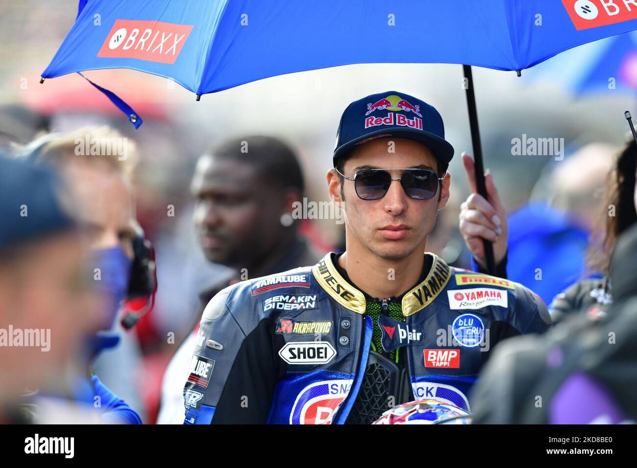 1 Toprak Razgatlioglu TUR Yamaha YZF R1 Pata Yamaha mit Brixx WorldSBK während der Superbike-Weltmeisterschaft - SBK Motul Dutch Round - FIM Superbike-Weltmeisterschaft 2022 - Rennen 2 am 24. April 2022 auf dem TT Assen Circuit in Assen (Niederlande), Niederlande (Foto von Otto Moretti/LiveMedia/NurPhoto) NÂ Stockfoto