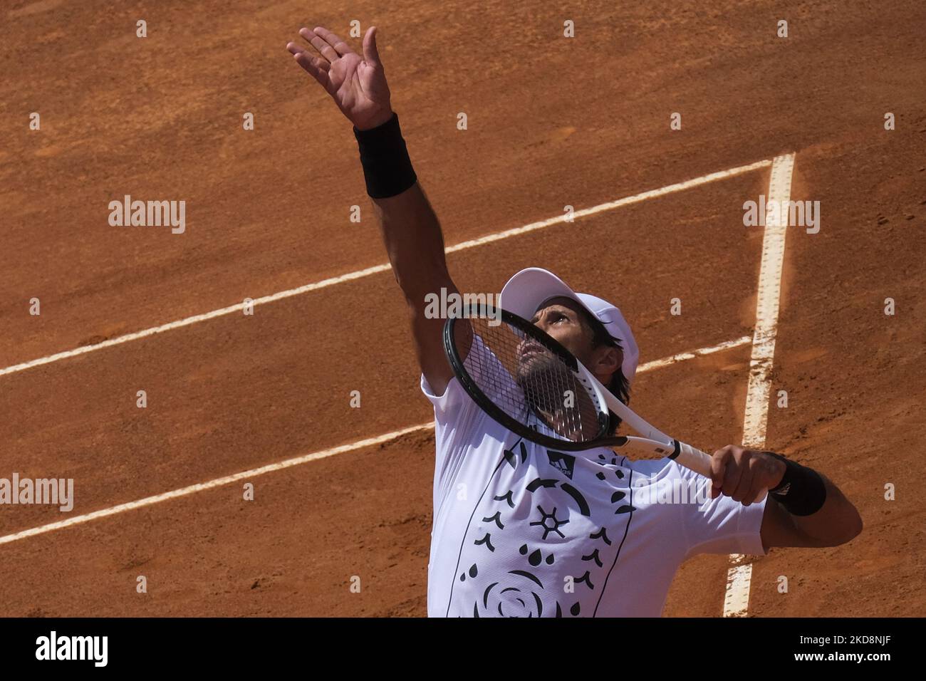 Albert Ramos-Vinolas aus Spanien tritt beim Millennium Estoril Open ATP 250 Tennisturnier am 29. April 2022 im Estoril Tennis Club, Estoril, Portugal, gegen Fernando Verdasco aus Spanien an. (Foto von Nuno Cruz/NurPhoto) Stockfoto