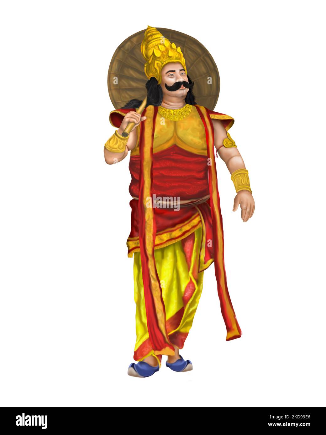 Ein festlicher Hintergrund mit König Mahabali, der das traditionelle ...