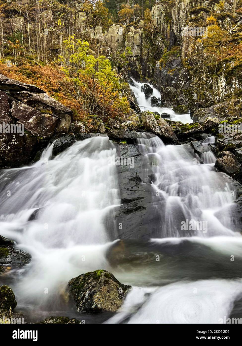 Creek in Lyn Ogwen, Snowdonia, Nordwales Stockfoto