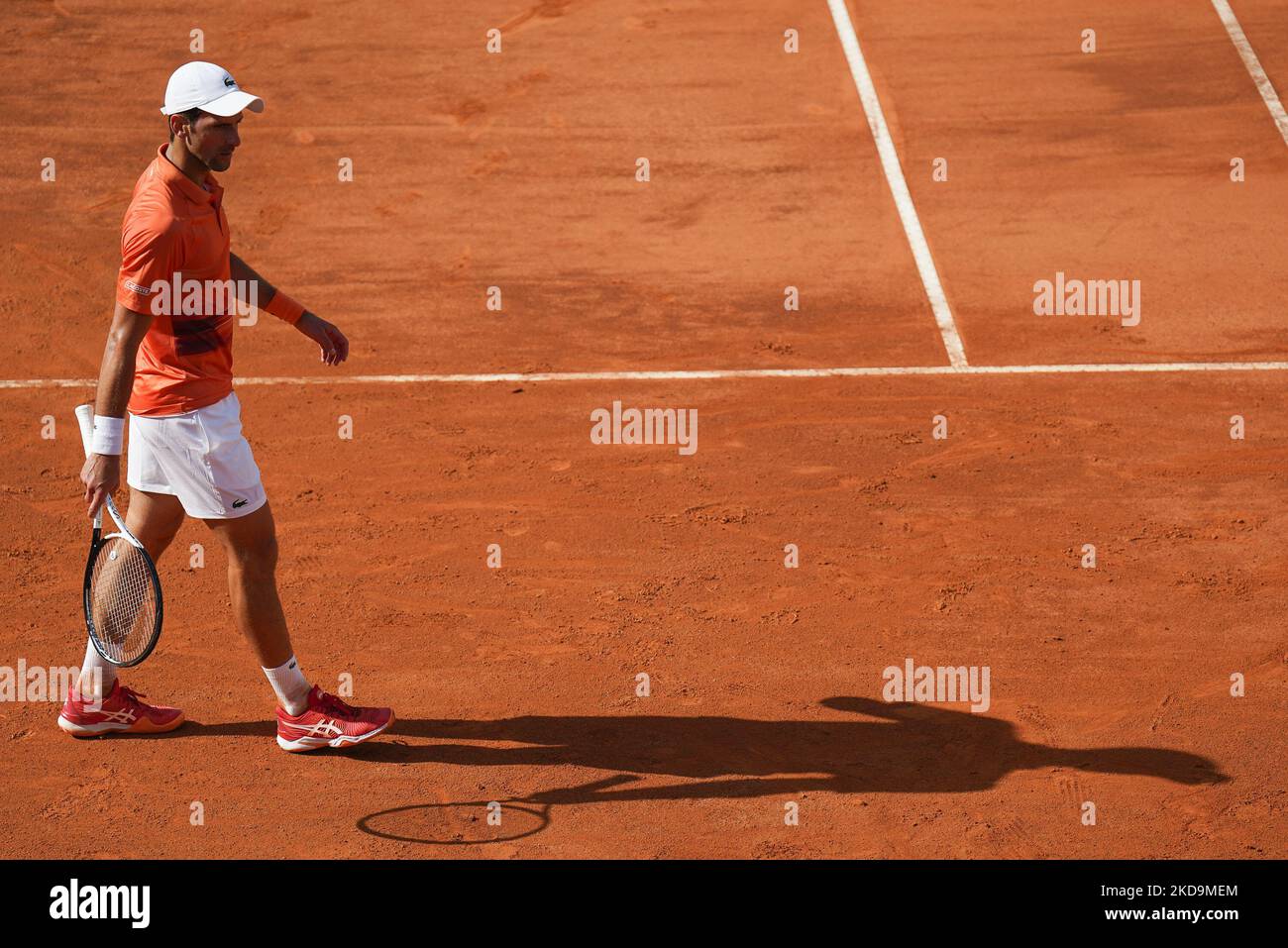 Novak Djokovic (SRB) während seines Spiels gegen Aslan Karatsev während des Internazionali BNL D'Italia 2022 - Tag drei am 10. Mai 2022 im Foro Italico in Rom, Italien. (Foto von Giuseppe Maffia/NurPhoto) Stockfoto