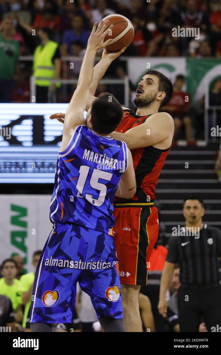 David Iriarte von Coviran Granada während des LEB ORO-Spiels zwischen Coviran Granada und CB Almansa am 13. Mai 2022 im Palacio de Los Deportes in Granada, Spanien. (Foto von Álex Cámara/NurPhoto) Stockfoto