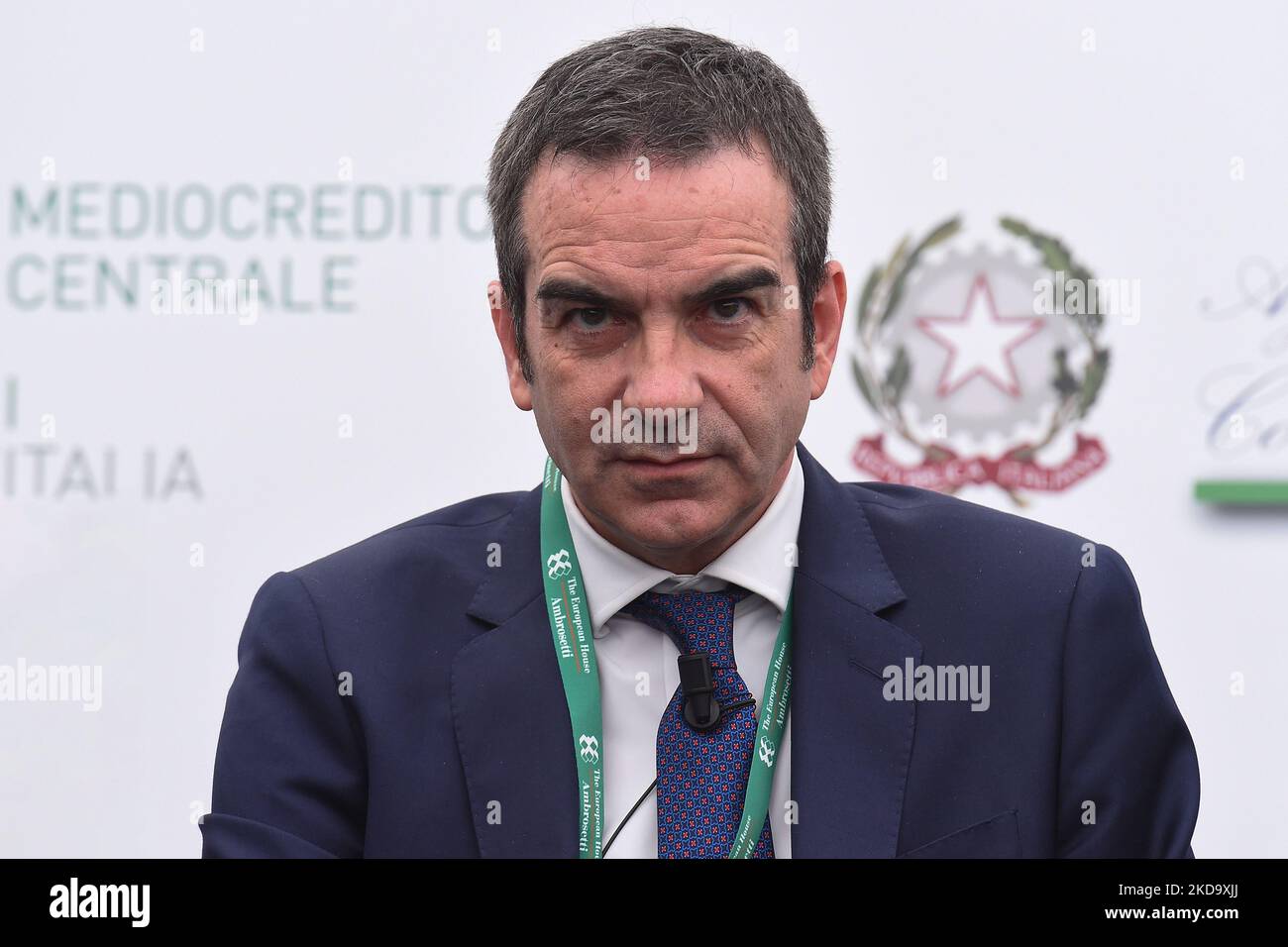 Roberto Occhiuto Präsident der Region Kalabrien bei der „Verso Sud“-Ausgabe 1., die vom Europäischen Haus Ambrosetti am 14. Mai 2022 in Sorrent, Neapel, Italien, organisiert wurde. (Foto von Franco Romano/NurPhoto) Stockfoto