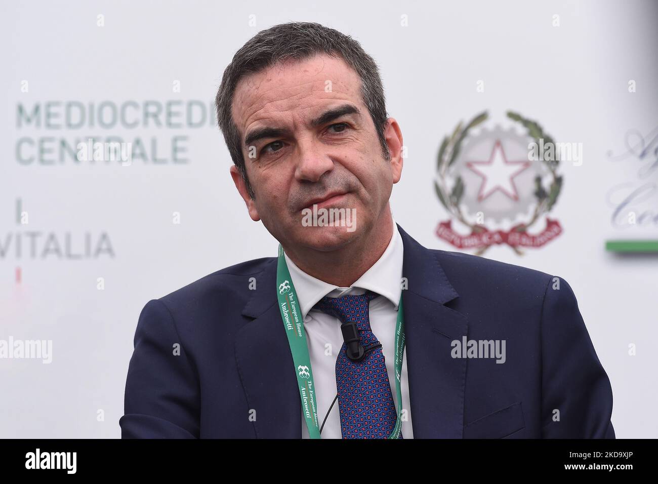 Roberto Occhiuto Präsident der Region Kalabrien bei der „Verso Sud“-Ausgabe 1., die vom Europäischen Haus Ambrosetti am 14. Mai 2022 in Sorrent, Neapel, Italien, organisiert wurde. (Foto von Franco Romano/NurPhoto) Stockfoto