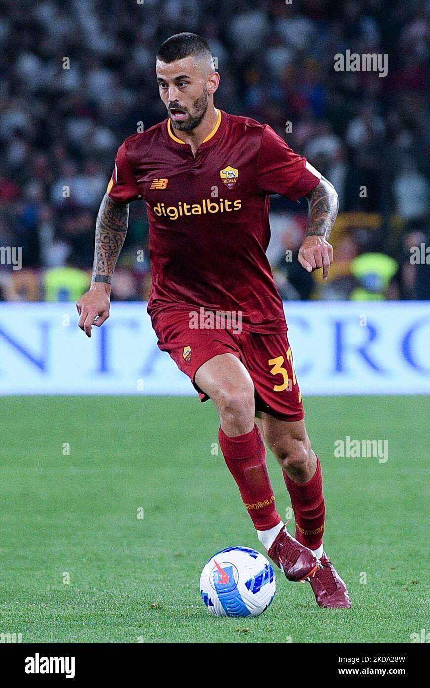 Leonardo Spinazzola von AS Roma während der Serie A Match zwischen AS Roma und FC Venezia am 14. Mai 2022 in Rom, Italien. (Foto von Giuseppe Maffia/NurPhoto) Stockfoto