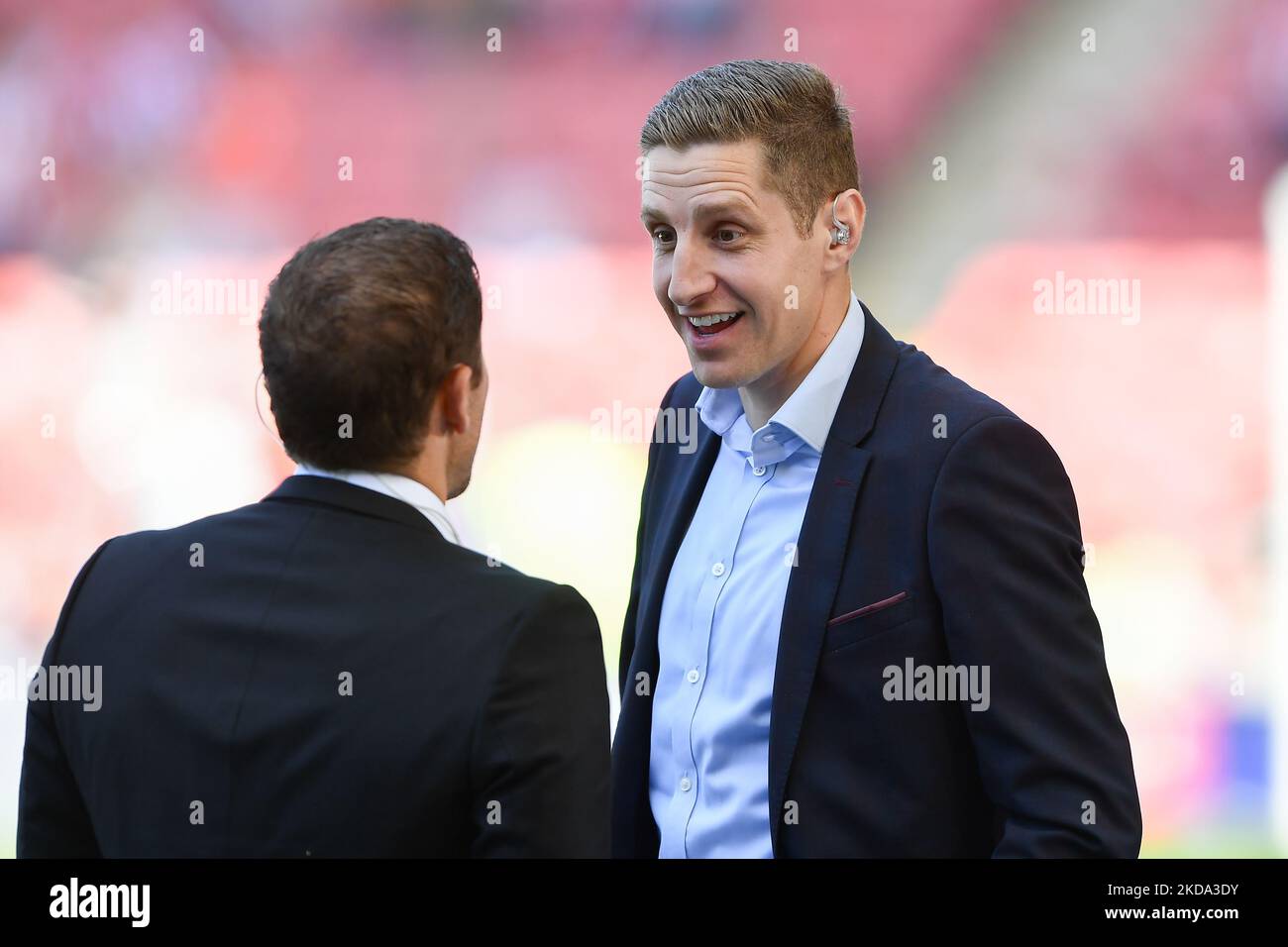 Sky Sports-Spieler und ehemaliger Verteidiger von Nottingham, Michael Dawson, während des Play-Off-Halbfinales 1. zwischen Sheffield United und Nottingham Forest in der Bramall Lane, Sheffield, am Samstag, 14.. Mai 2022. (Foto von Jon Hobley/MI News/NurPhoto) Stockfoto