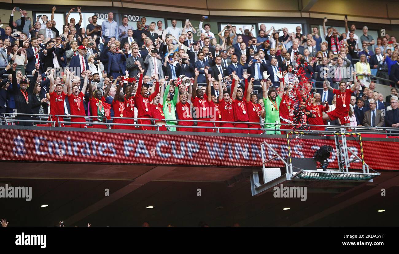 Jordan Henderson aus Liverpool verließ den FA Cup nach dem FA Cup Finale zwischen Chelsea und Liverpool im Wembley Stadium, London, Großbritannien 14.. Mai 2022 (Foto by Action Foto Sport/NurPhoto) Stockfoto