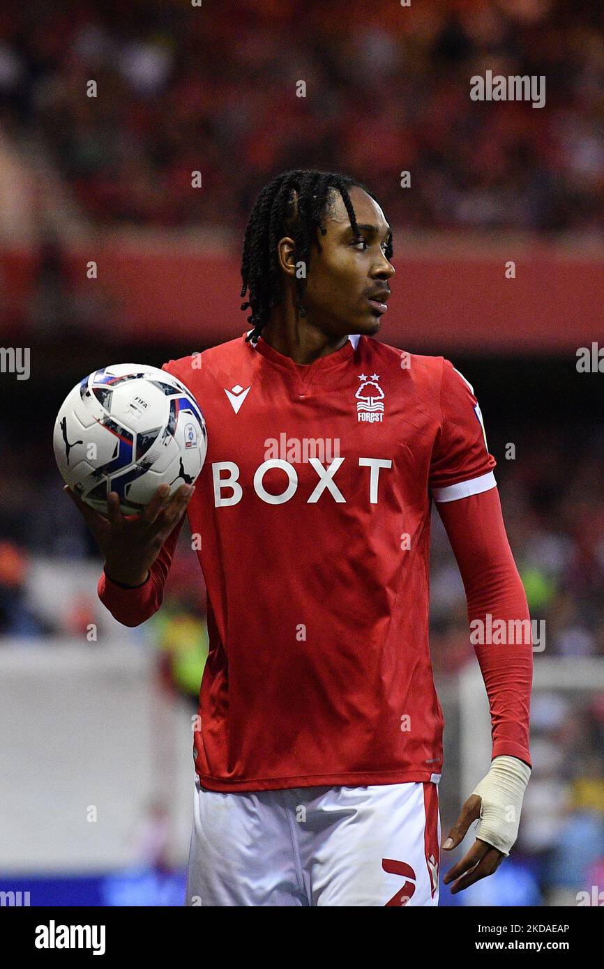 Djed Spence, während des Play-Off-Halbfinalmatches der Sky Bet Championship zwischen Nottingham Forest und Sheffield United am 17.. Mai 2022 auf dem City Ground in Nottingham. (Foto von Jon Hobley/MI News/NurPhoto) Stockfoto