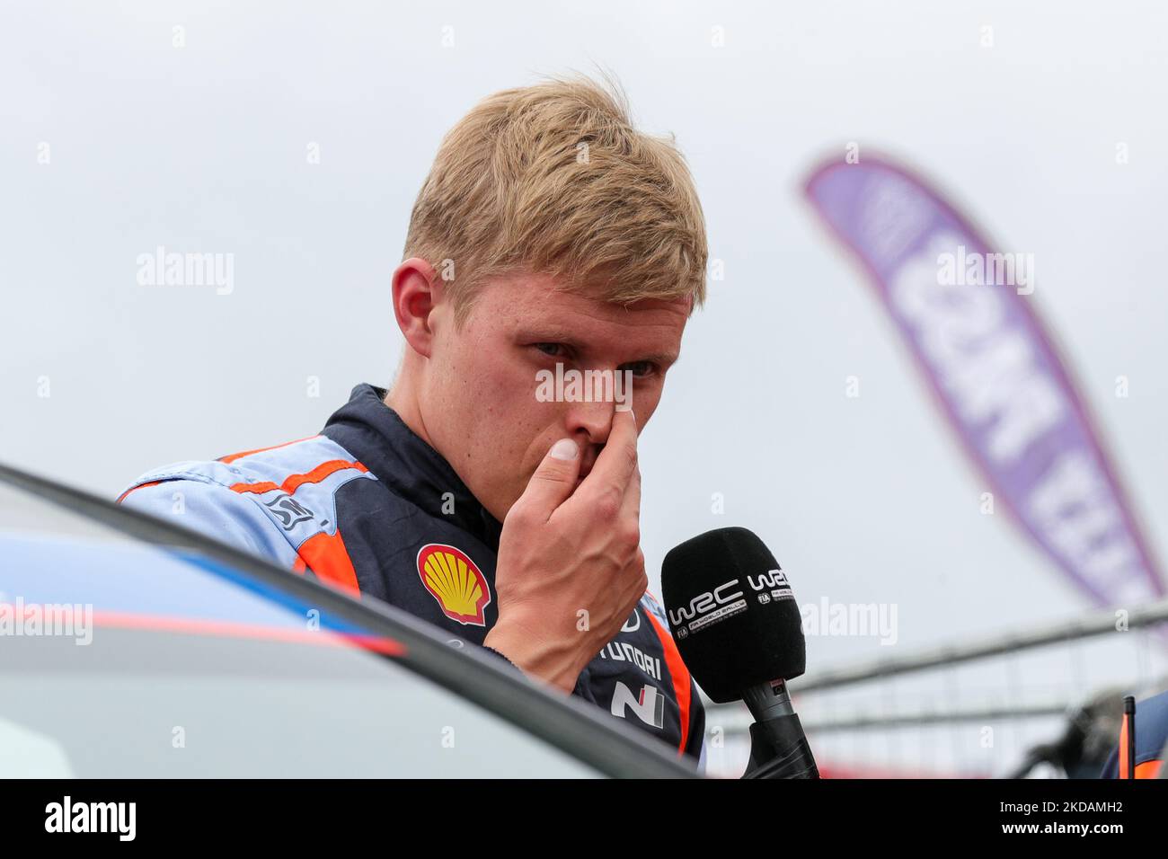 Ott TANAK während der SS21 - Fafe 2 - Power Stage der WRC Vodafone Rallye Portugal 2022 in Matosinhos - Portugal, am 22. Mai 2022. (Foto von Paulo Oliveira / NurPhoto) Stockfoto